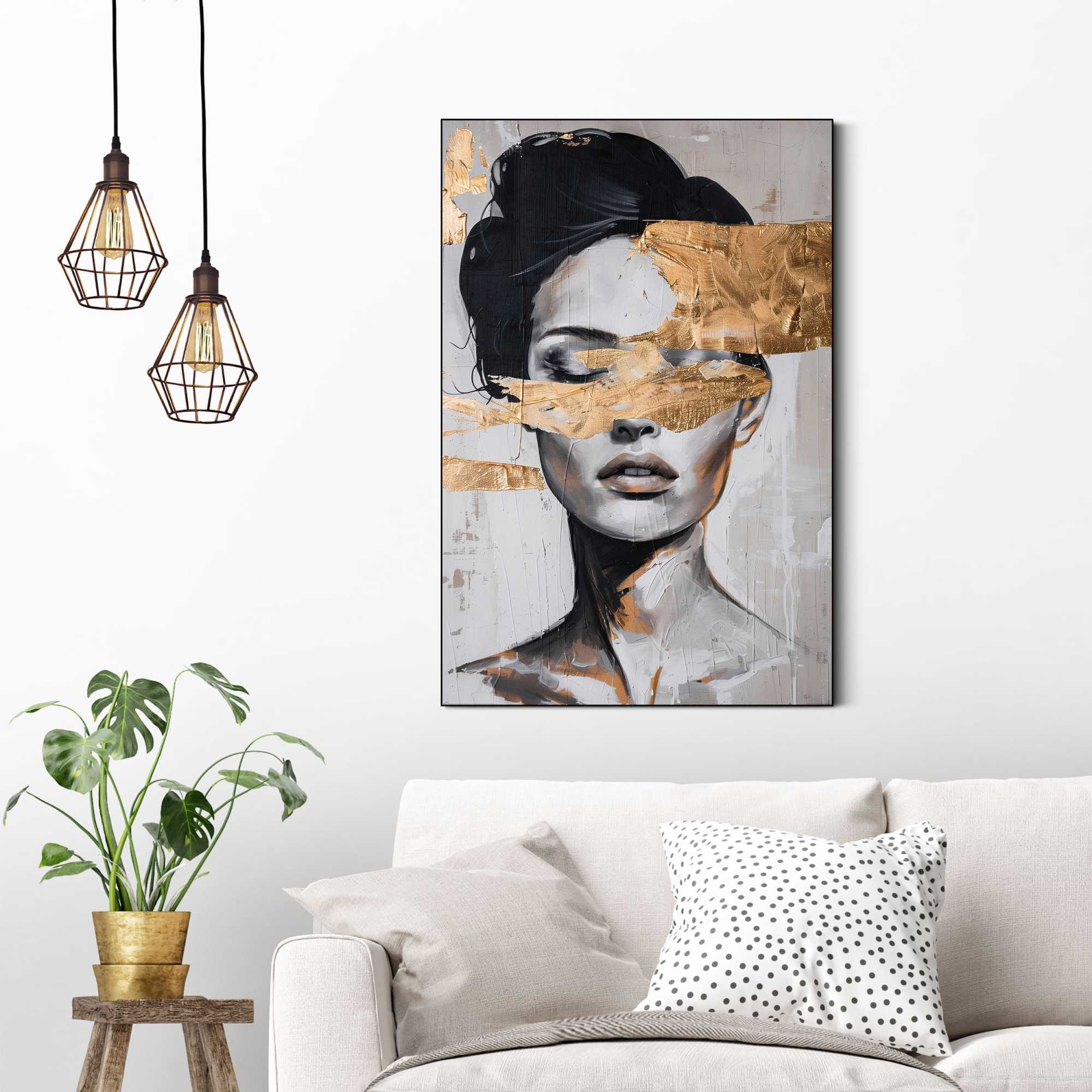 Reinders! Wandbild »Lady Gold«, Wohnzimmer - Schwarz - MDF - Menschen - 60x90 cm