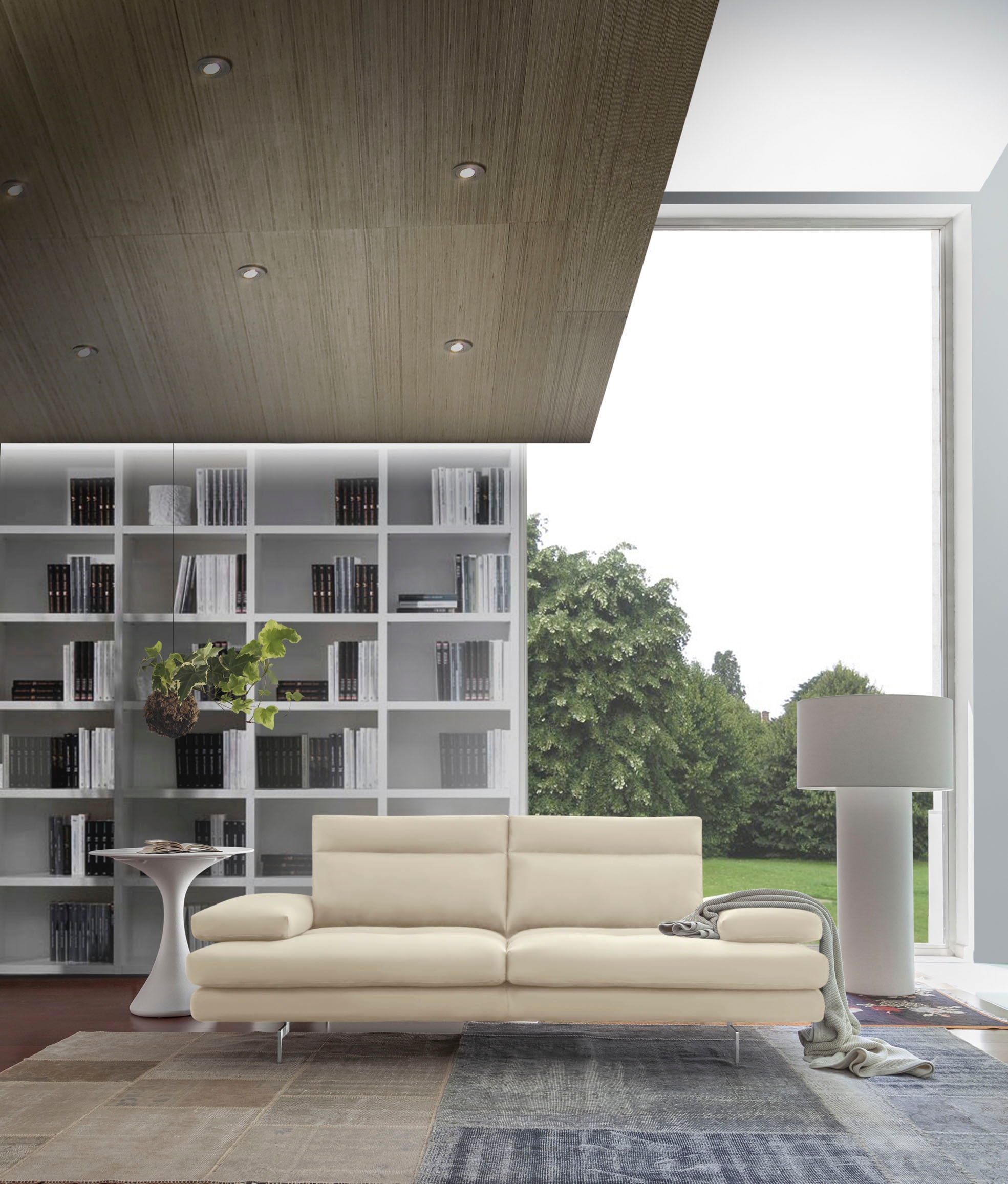 CALIA ITALIA 3,5-Sitzer »Toby Wing, italienisches Designsofa mit erstklassigem Sitzkomfort«, inklusive Sitztiefenverstellung, Füße in Chrom glänzend