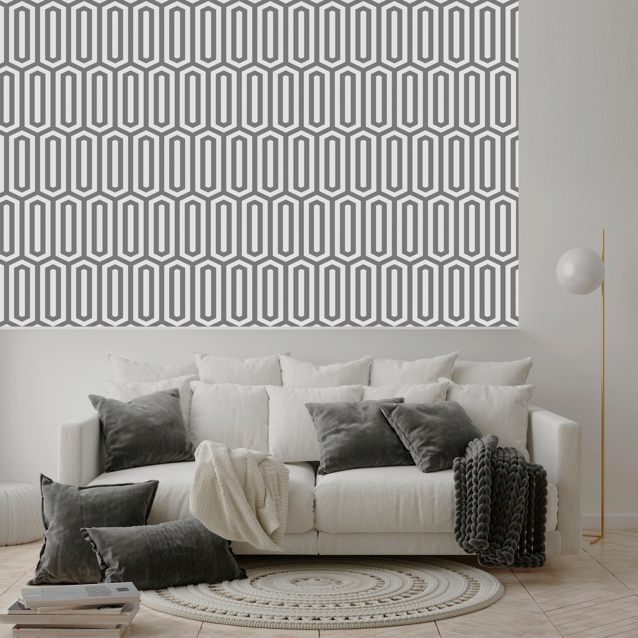 queence Vinyltapete »Greta«, gemustert-Farbverlauf-bedruckt-abstrakt, 90x250cm, selbstklebend, kinderleichte Anbringung, Sticker