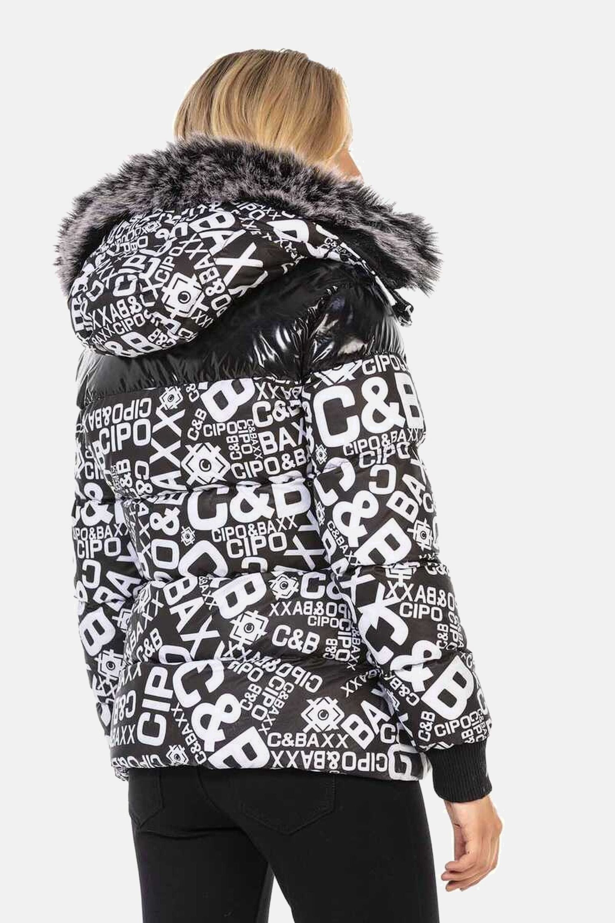 Cipo & Baxx Winterjacke »Jacken«, mit Kapuze, mit modischem Allover-Print, WM129