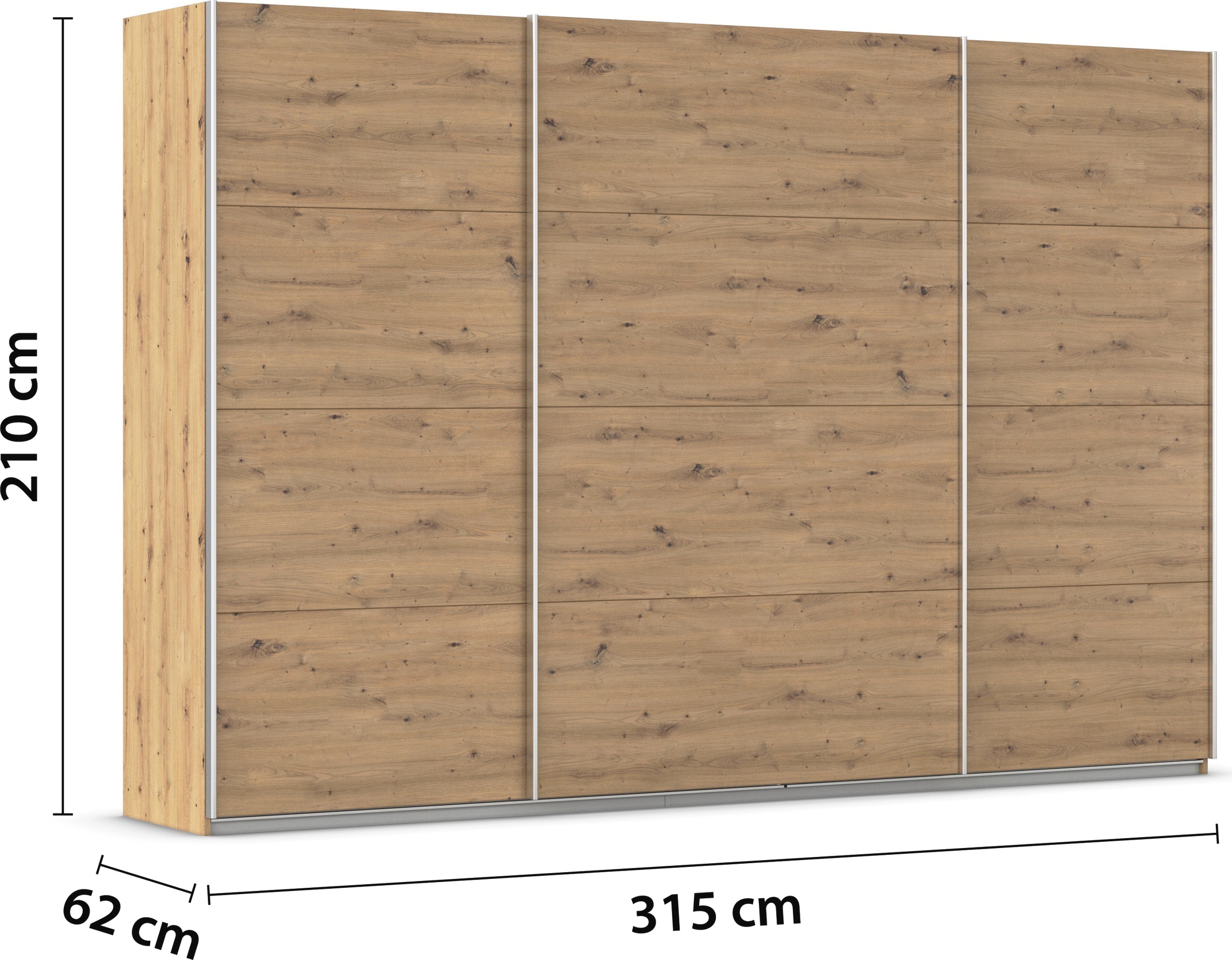 rauch Schwebetürenschrank »Kleiderschrank Schrank Garderobe AGORDO mit Dekor- oder Hochglanzfront«, (in zwei Griff-Farben), durchdachte Innenausstattung, in 4 Breiten und 2 Höhen MADE IN GERMANY