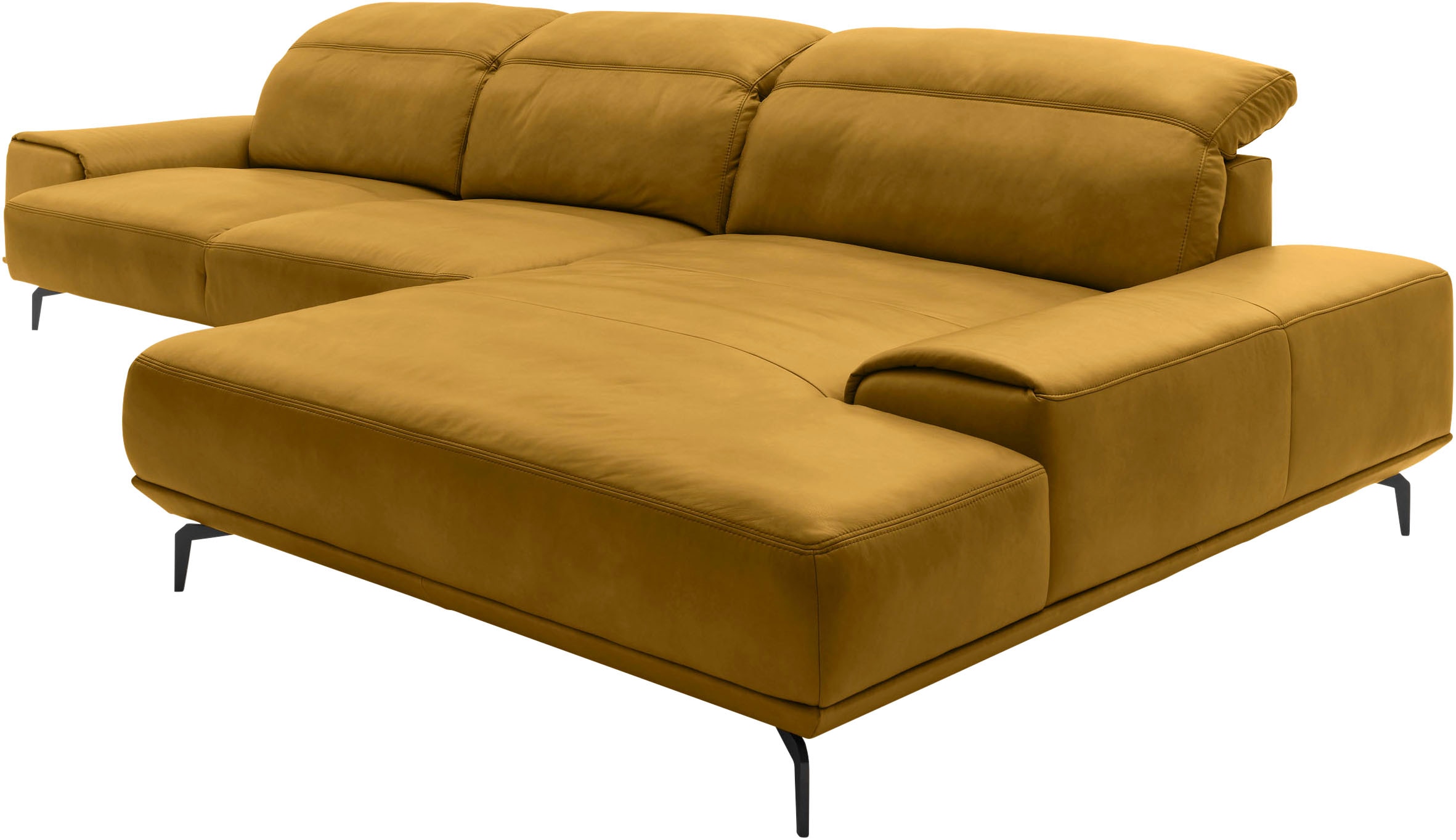 Musterring Wohnlandschaft »MR 2490«, Fuß schwarz, Sitzhöhe 48cm, wahlweise mit Funktionen, Maße 342x207 cm