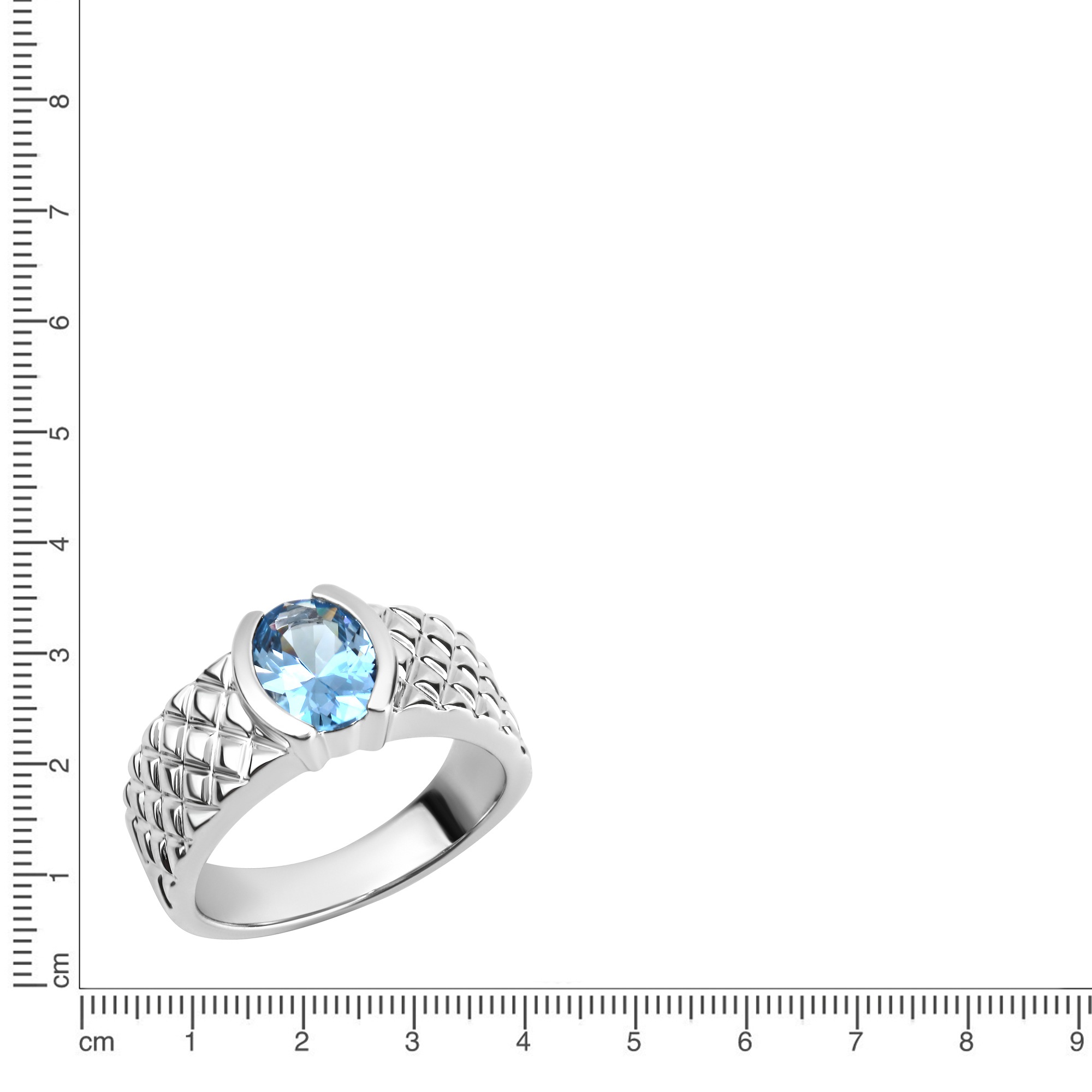 Vivance Fingerring »925 Sterling Silber rhodiniert synth. Blautopas«