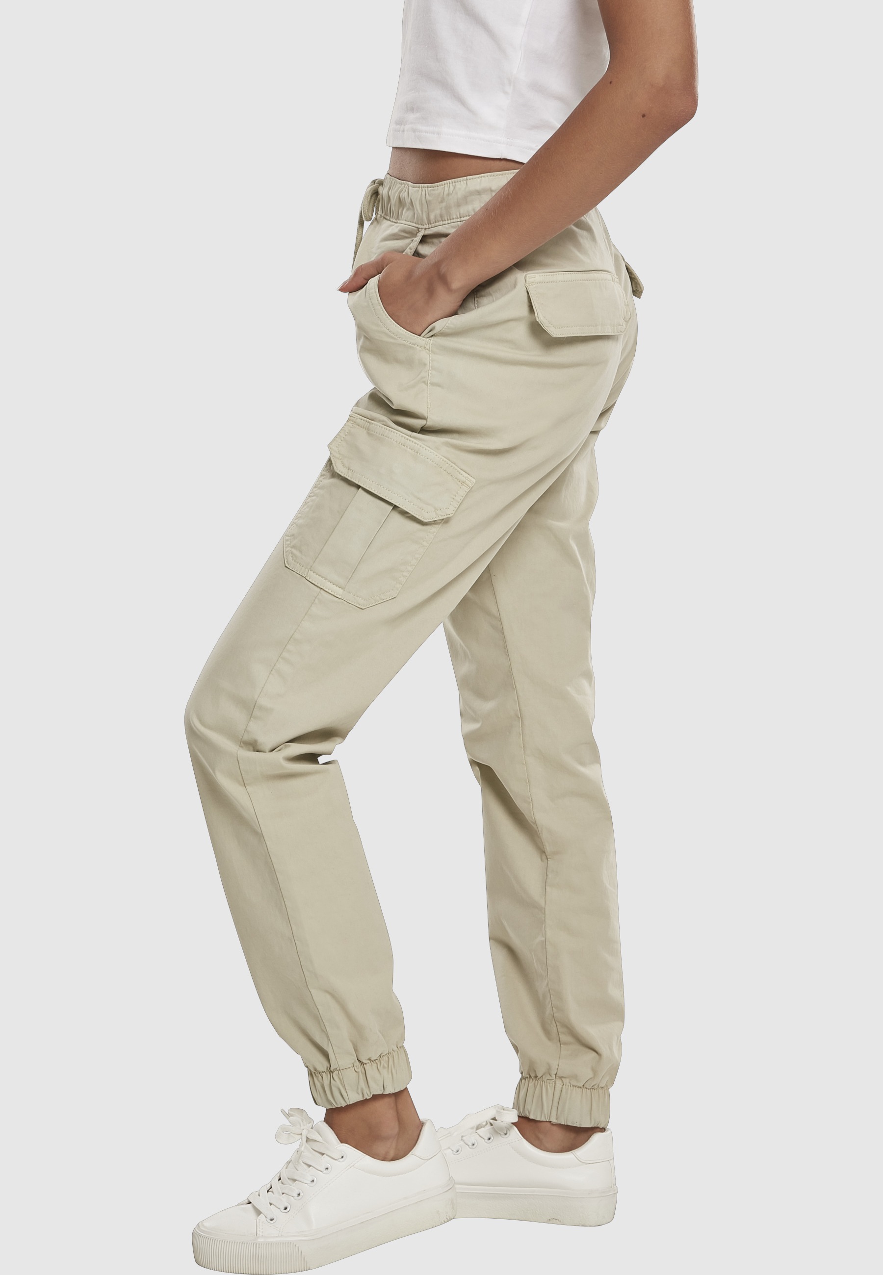 URBAN CLASSICS Cargohose »Urban Classics Damen Ladies High Waist Cargo Jogging Pants«