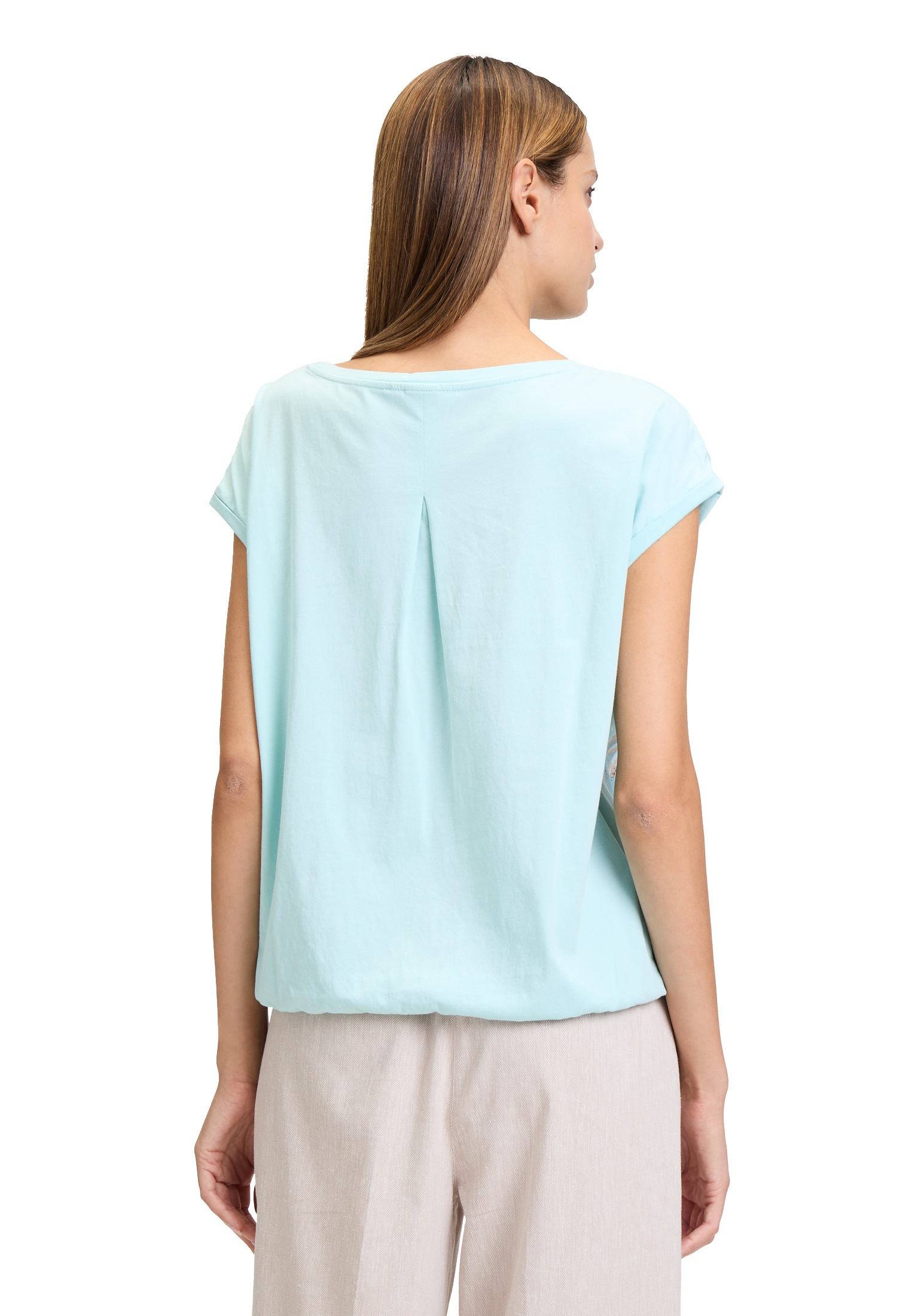 Betty&Co Kurzarmshirt »Betty & Co Casual-Shirt mit Print«, (1 tlg.), Materialmix