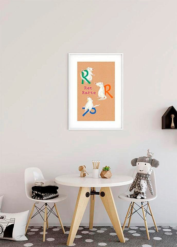 Komar Poster »ABC Animal R«, Buchstaben, (1 St.), Kinderzimmer, Schlafzimmer,  Wohnzimmer | BAUR
