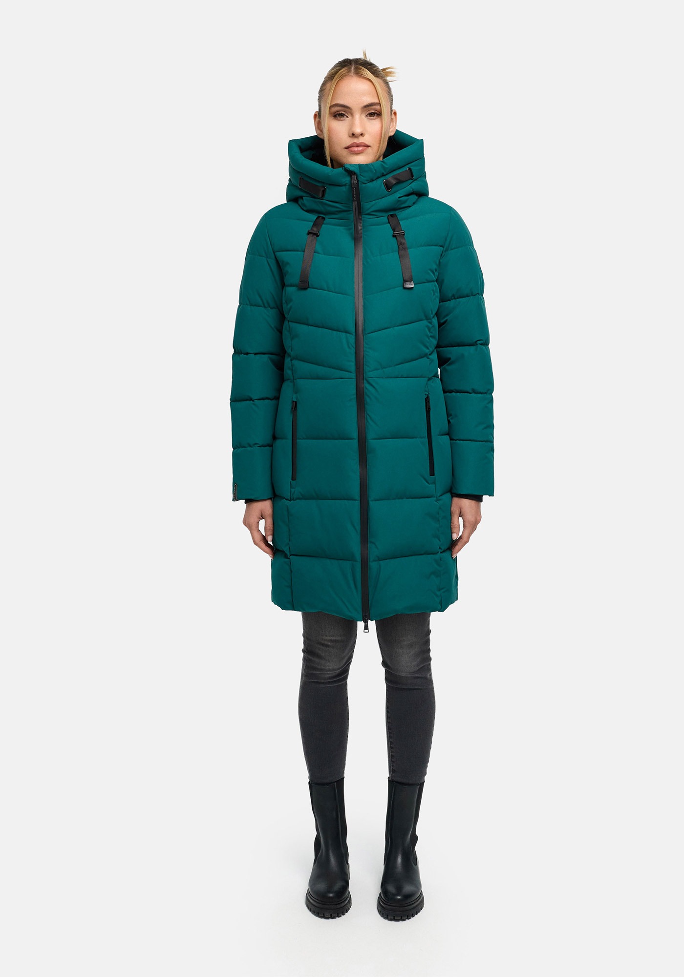 Marikoo Winterjacke "Natsukoo XVI" Stepp Mantel mit großer Kapuze
