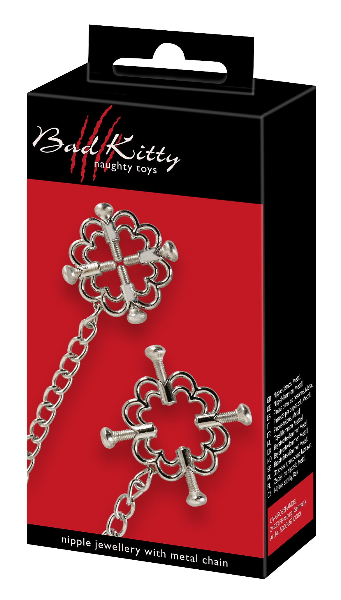 Bad Kitty Nippelklemme »Nippelklemmen Nipple Jewellery with Metal Chain«