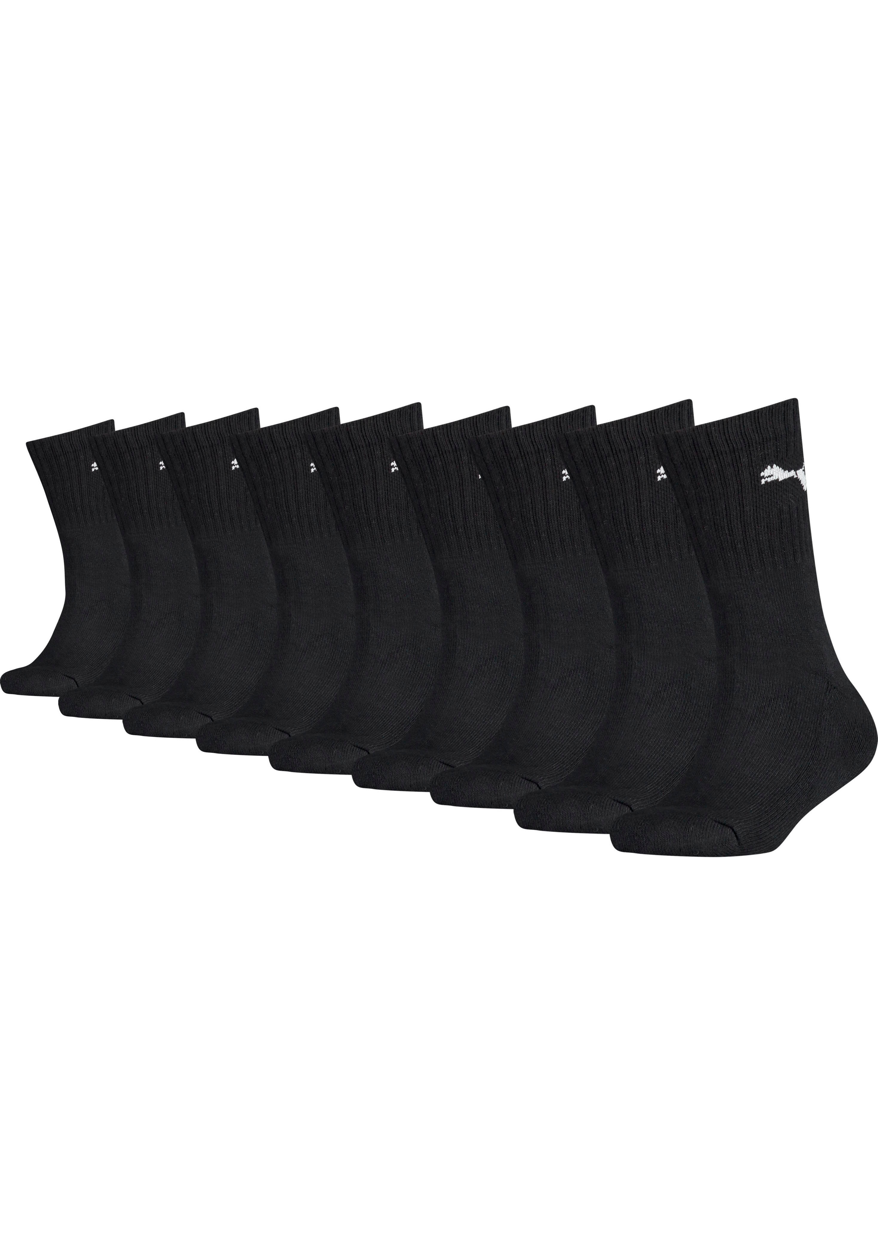 PUMA Tennissocken "JUNIOR CREW SOCK 9P ECOM" 9 Stk. tlg. Puma Cat am Bündchen