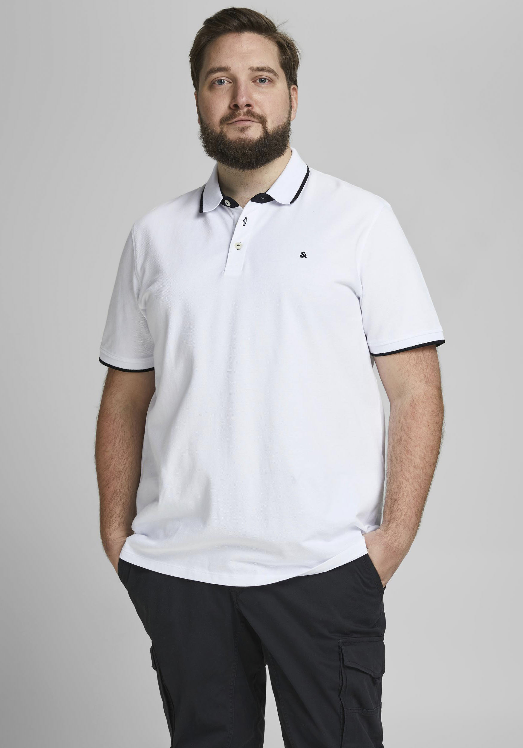 Jack & Jones PlusSize "JJEPAULOS POLO SS NOOS PLS" Baumwolle, regular fit