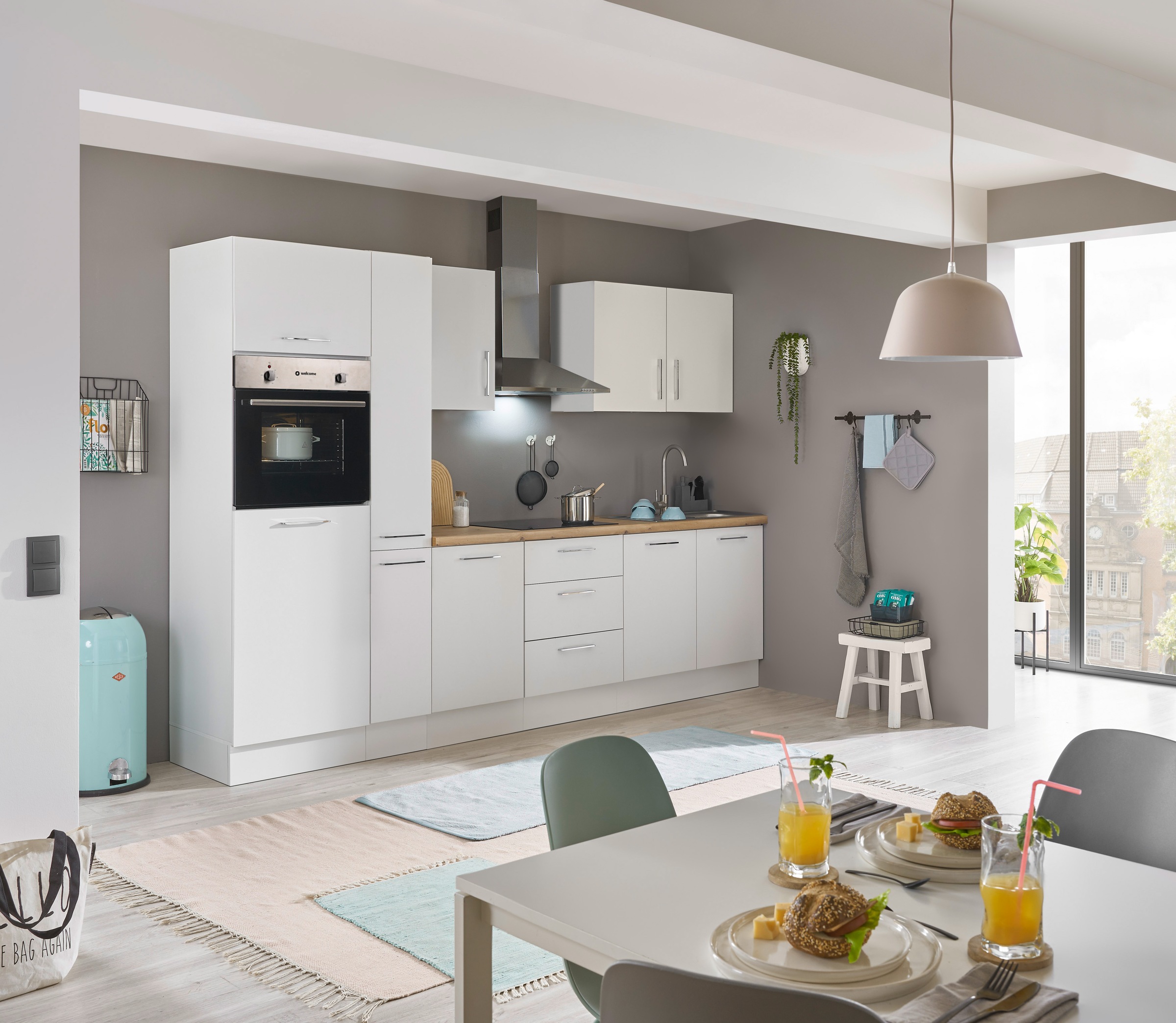 BASIC by Balculina Küchenzeile »Turin«, Breite 300 cm, wahlweise mit E-Geräten
