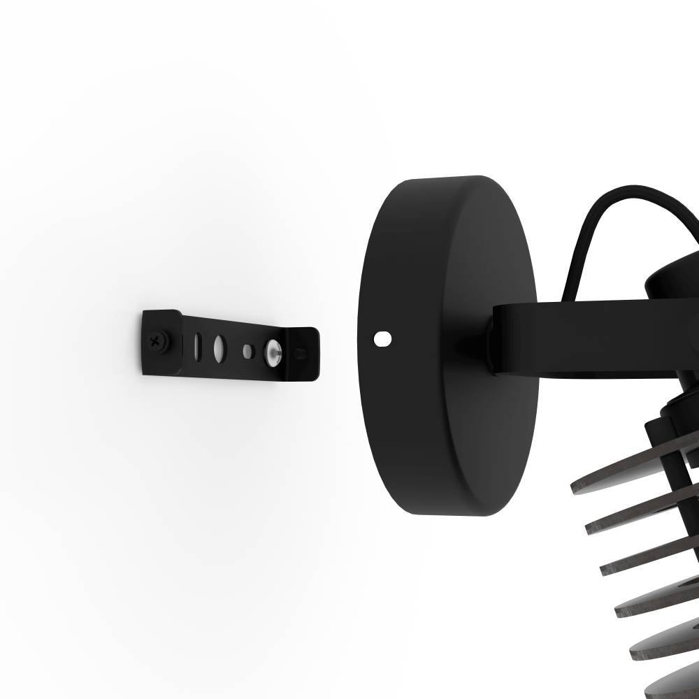 EGLO Deckenspot »SEGOVIA« E27 1 Stk. Wandleuchte, Wandspot aus Metall und Holz in Schwarz, E27 Fassung