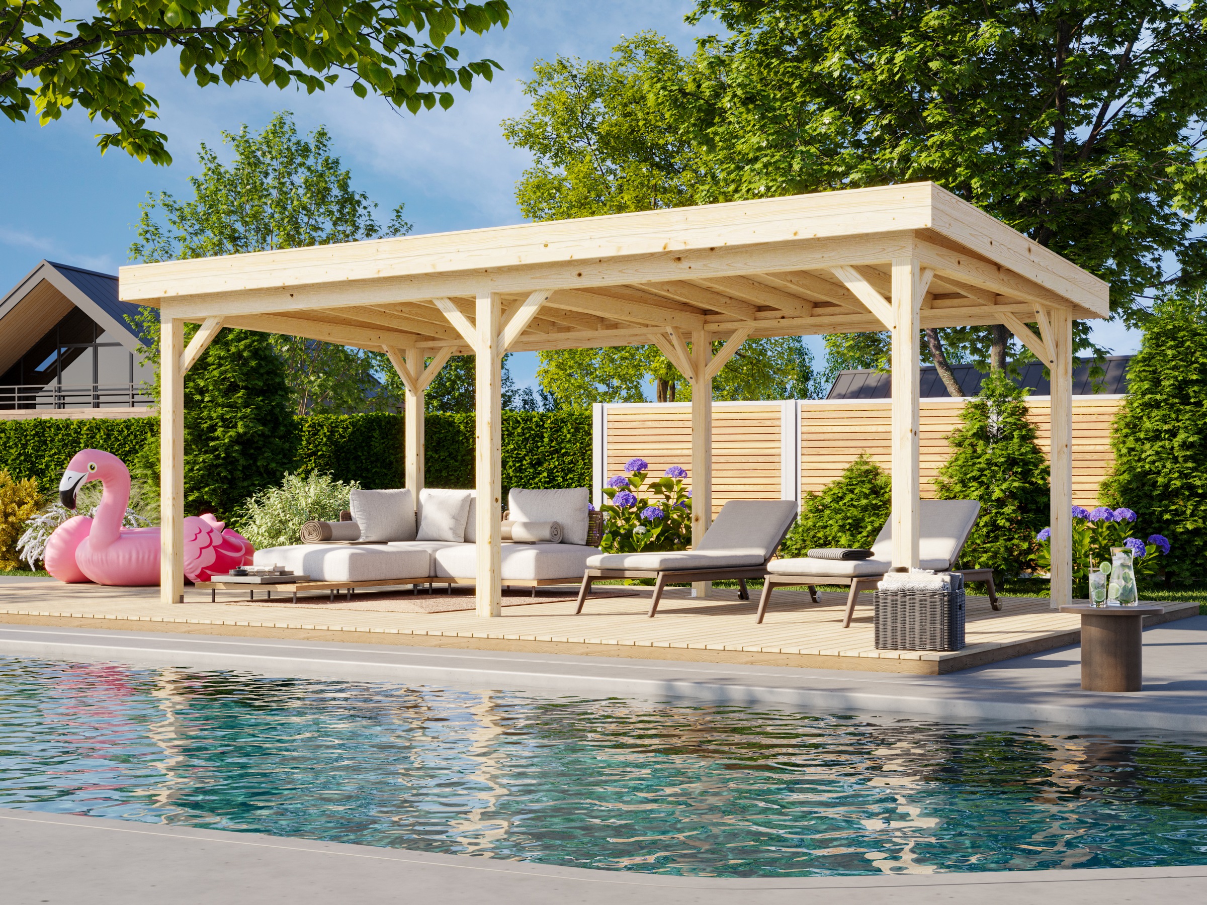 Palmako Holzpavillon »Lenna 16,6 m²« BxTxH: 628x340x245 cm