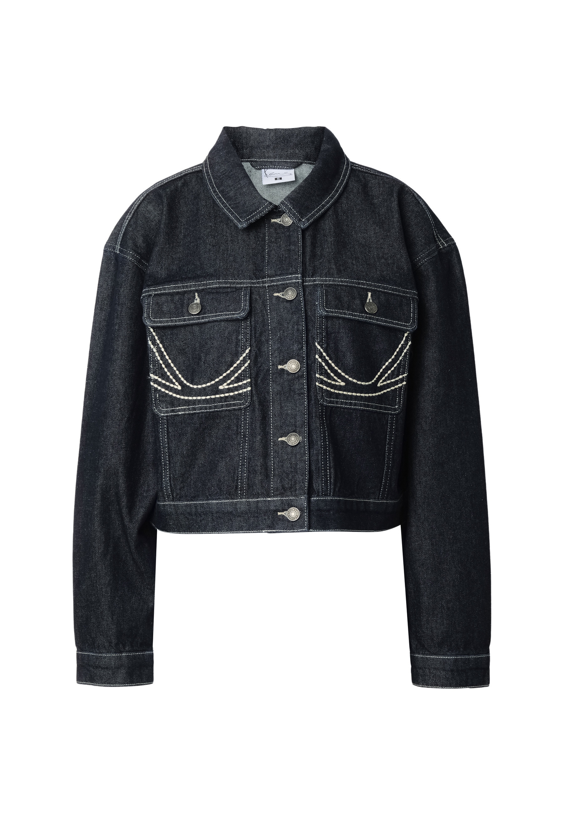 Karl Kani Jeansjacke "Karl Kani Kani Rinsed Cropped Denim Jacket" 1 Stk. tlg. ohne Kapuze