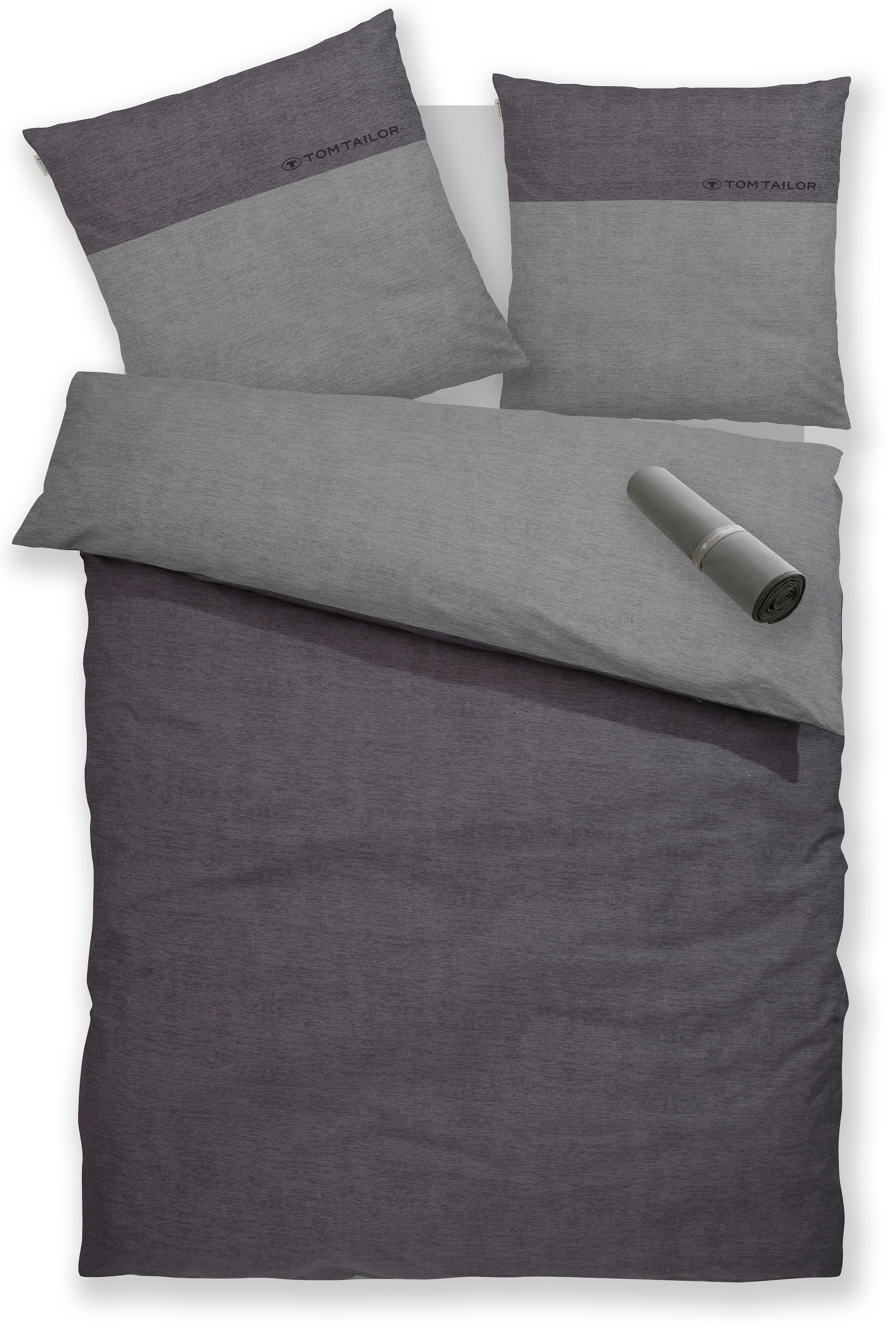 TOM TAILOR HOME Wendebettwäsche »Henry in Gr. 135x200 oder 155x220 cm«, Bettwäsche aus Baumwolle, mit GRATIS-Zugabe: Sporthandtuch