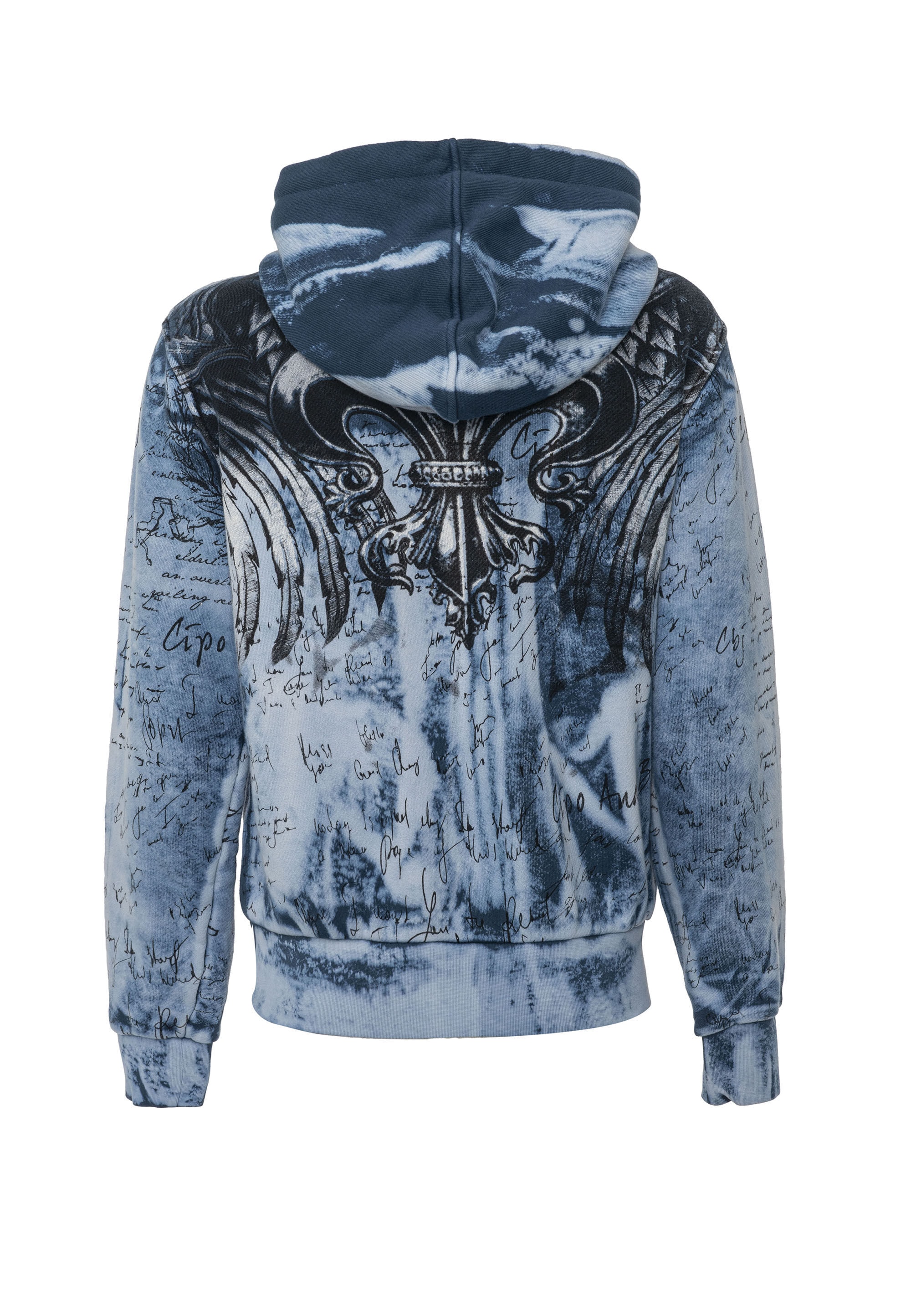 Cipo & Baxx Sweatjacke »WL379« 1 tlg. ausdrucksstarkes Tie-Dye-Muster, kombiniert mit Rückenprint