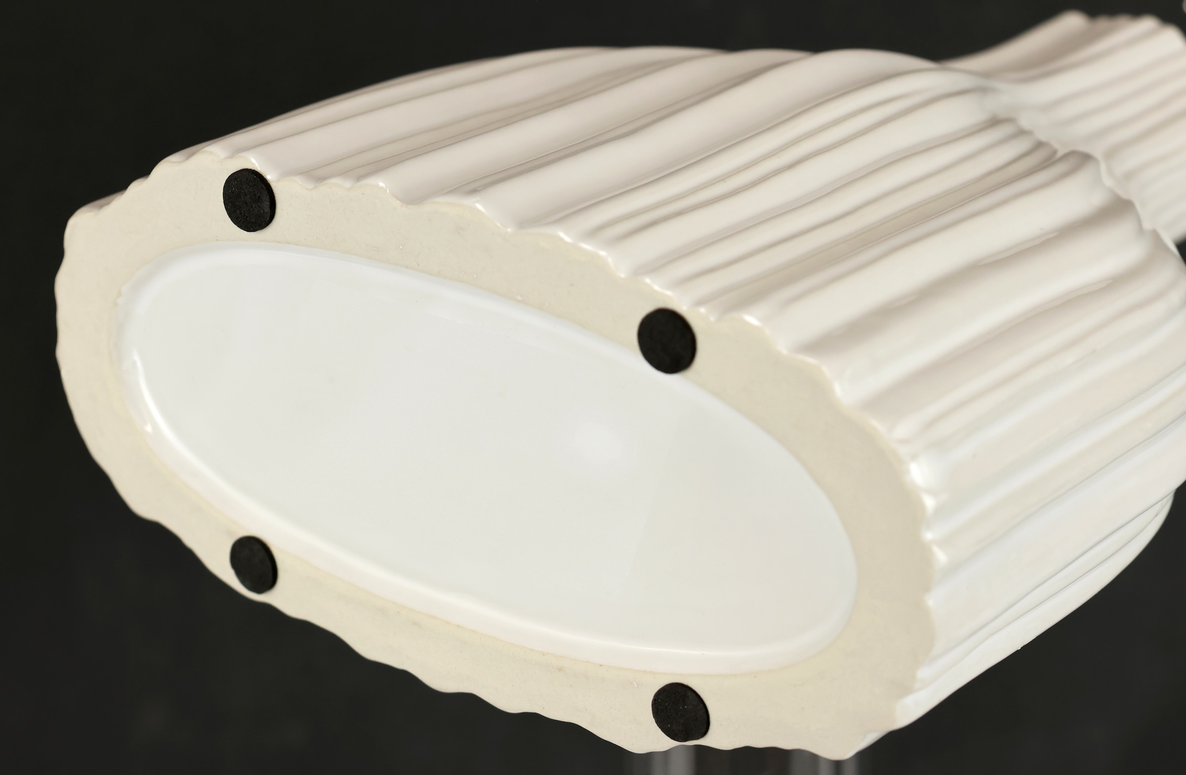 I.GE.A. Dekovase »Blumenvase aus Keramik, geriffelt, bauchig, glänzend, Keramikvase«, (1 St.), Deko-Vase für Blumen, Pampasgras, Trocken- oder Kunstblumen u. Zweige