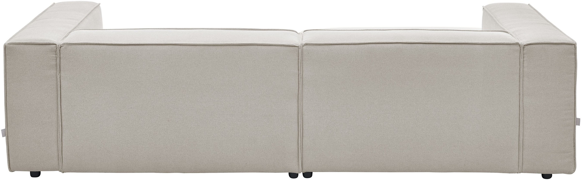 LeGer Home by Lena Gercke Ecksofa »PIARA mit Kedernaht in Cord oder Leinenoptik, moderne Couch in L-Form«, wahlweise Ottomane rechts/links, schwarze Füße, bequemer Sitzkomfort
