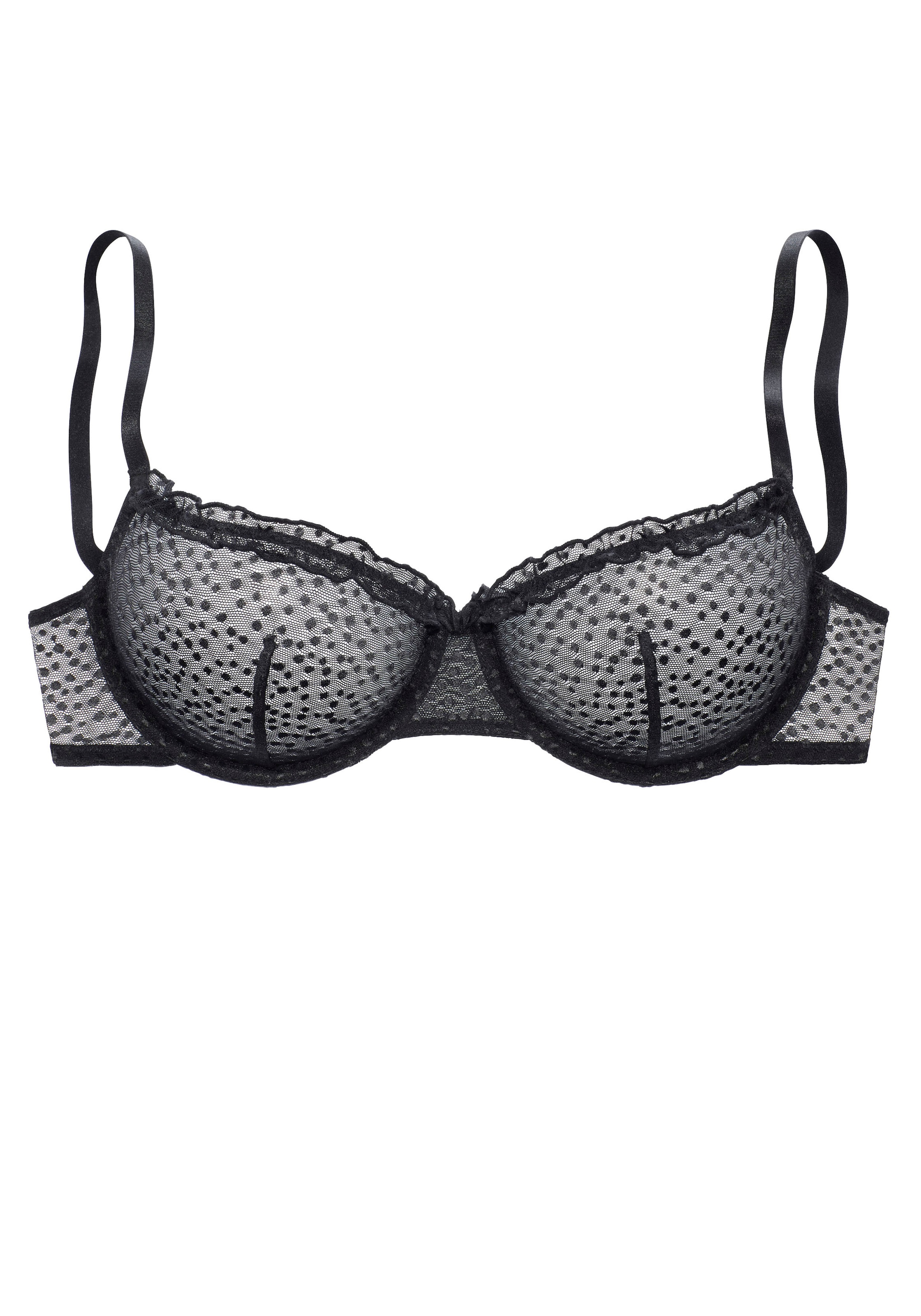 Vivance Bügel-BH in dezent transparentem Mesh mit Rüschen, Dessous