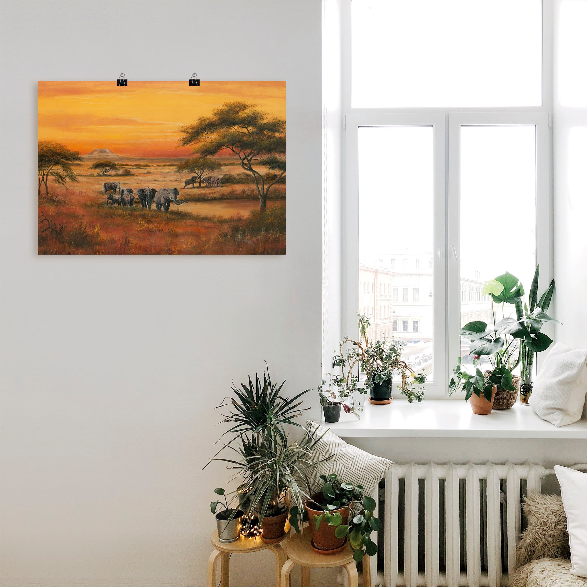 Artland Wandbild "Afrika Elefanten", Afrika, (1 St.), als Alubild, Outdoorb günstig online kaufen