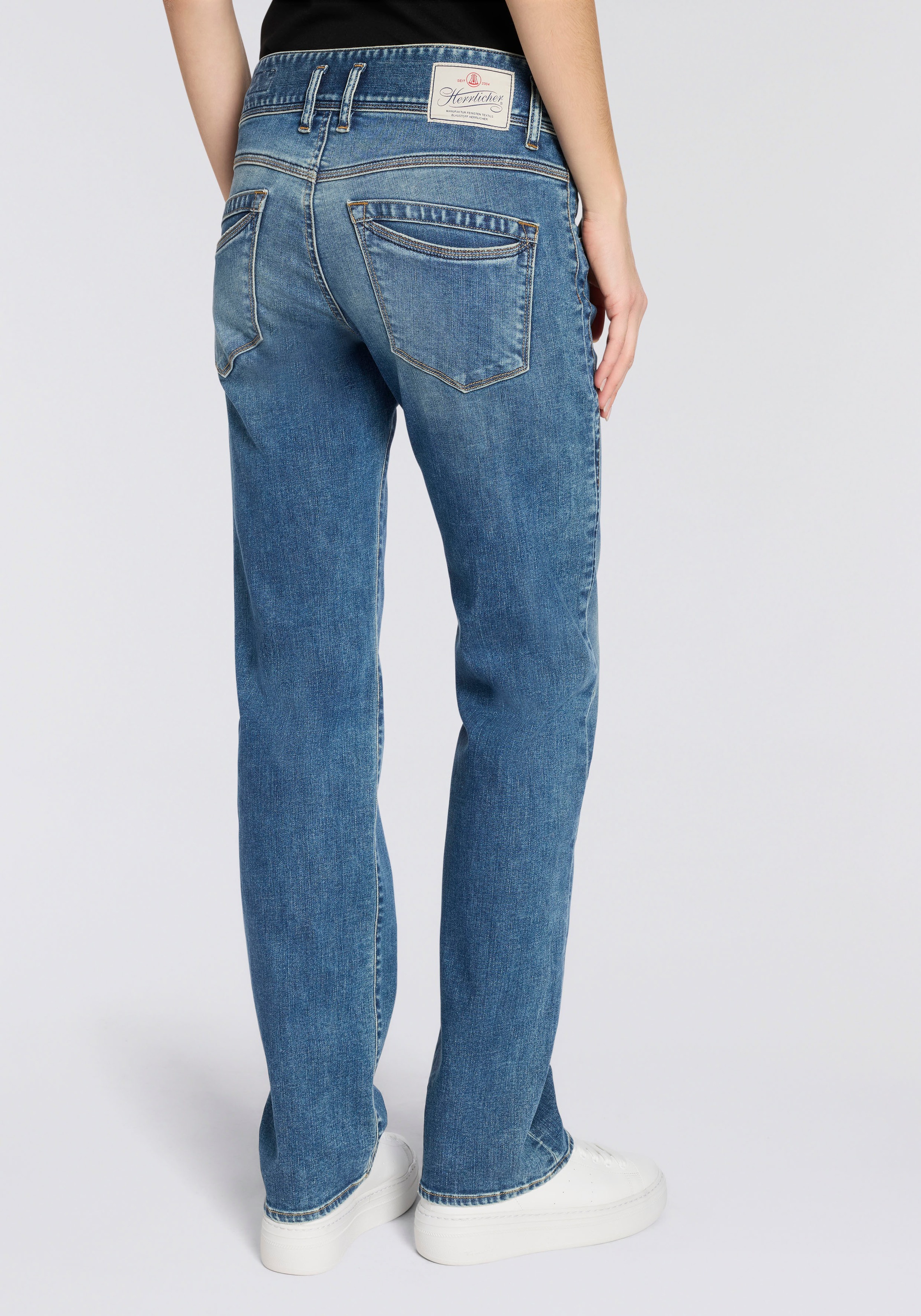 Herrlicher High-waist-Jeans "Raya New Straight Denim" im Straight Fit, 3-Kn günstig online kaufen