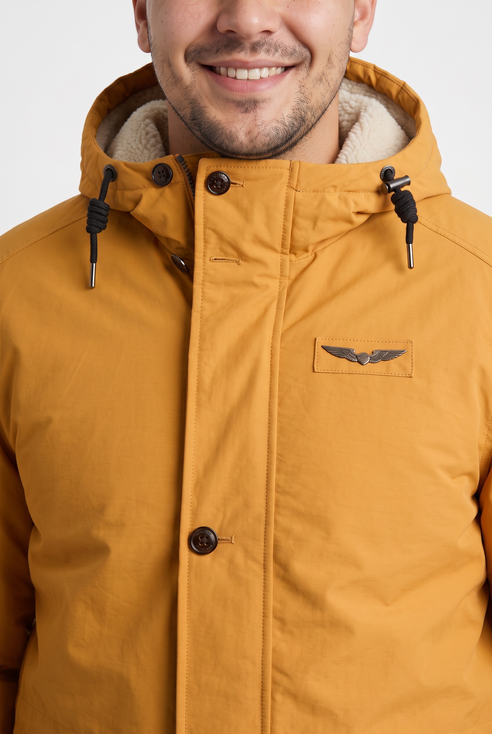 PME LEGEND Langjacke mit Kapuze Aufgesetzte Taschen mit seitlichem Eingriff