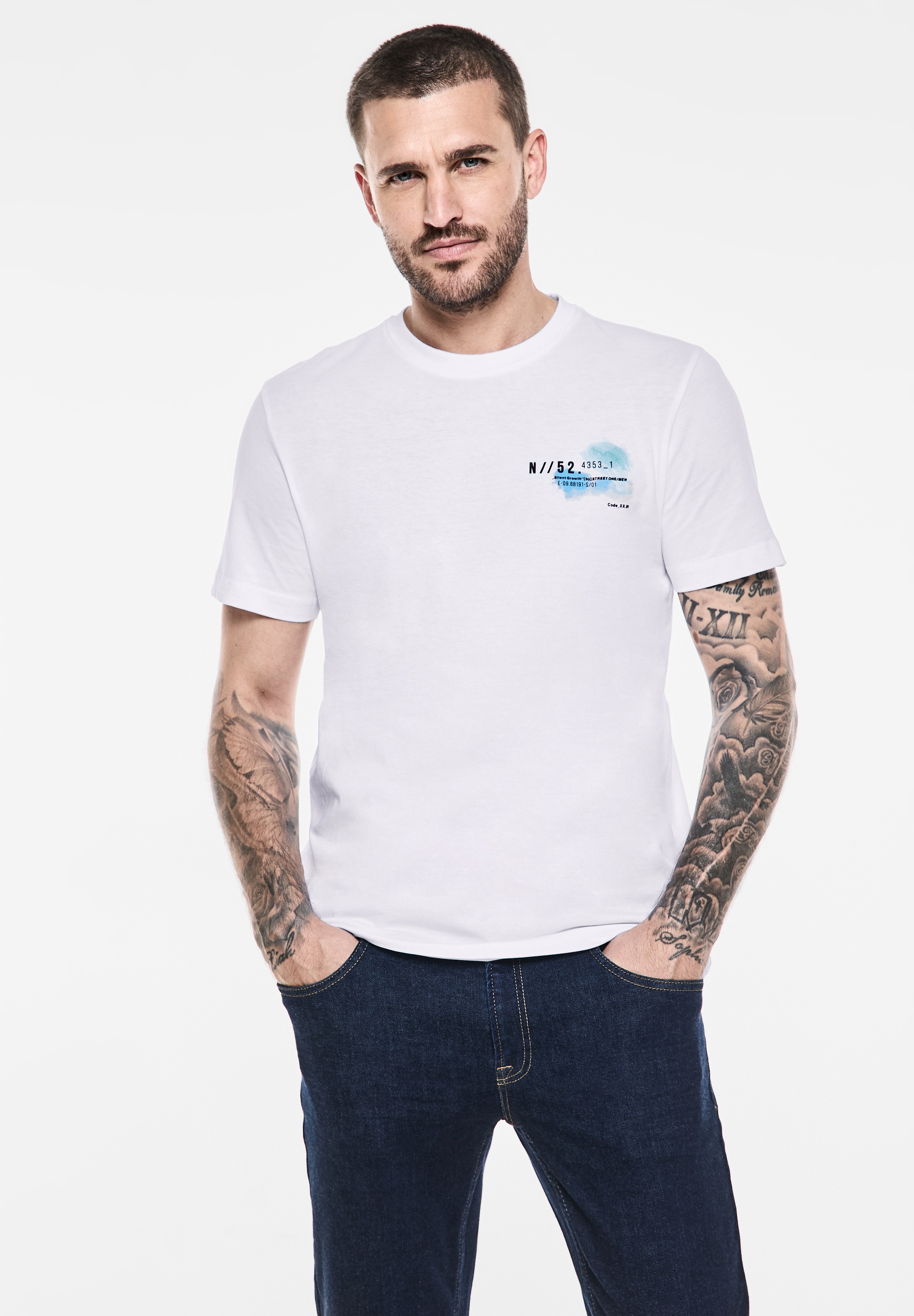 STREET ONE MEN T-Shirt, aus reiner Baumwolle
