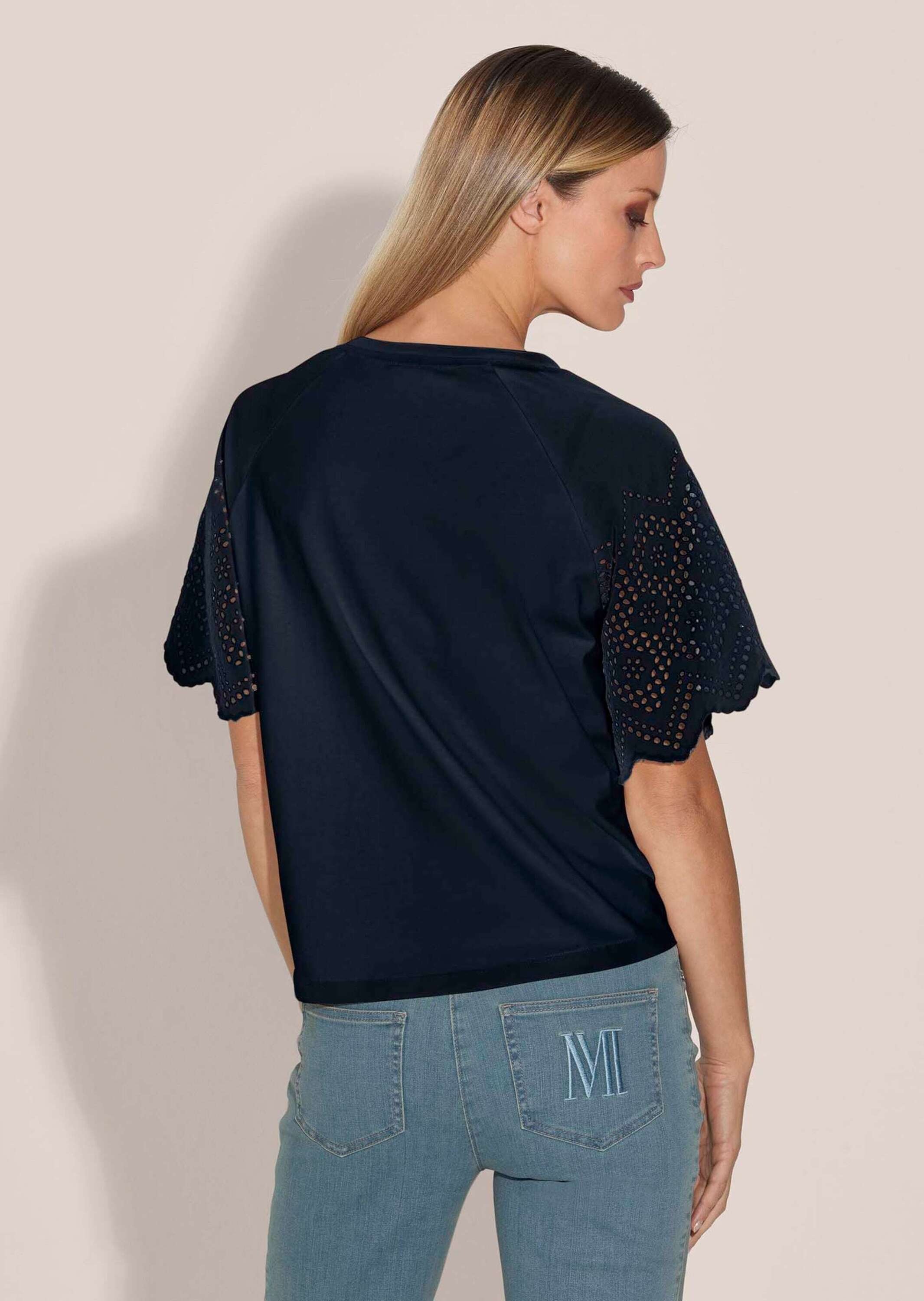 MADELEINE Shirtbluse »Blusenshirt Kurzes Blusen-Shirt im Material-Mix«