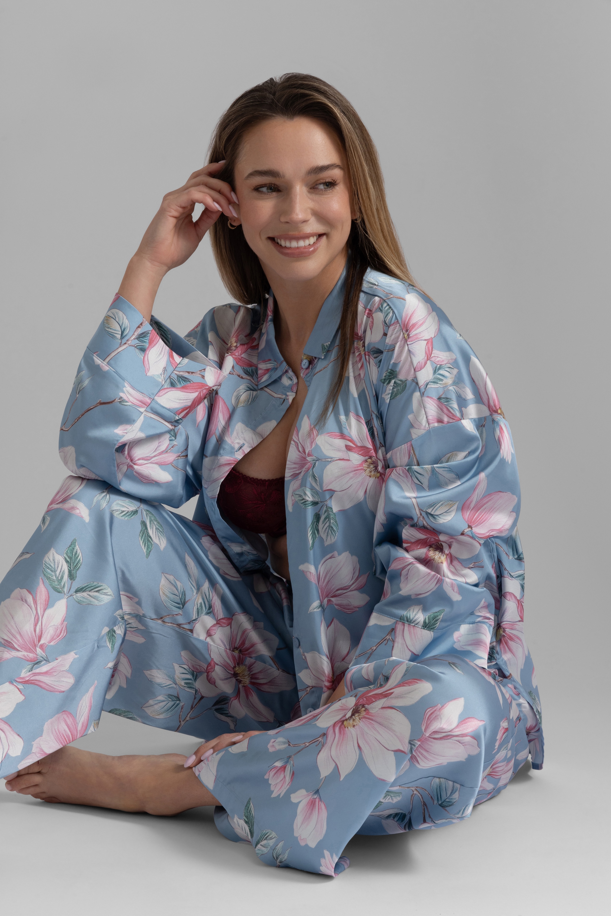 Dorina Pyjamahose »Bella«  florales Design, Gummizug, Bindeband, bequem