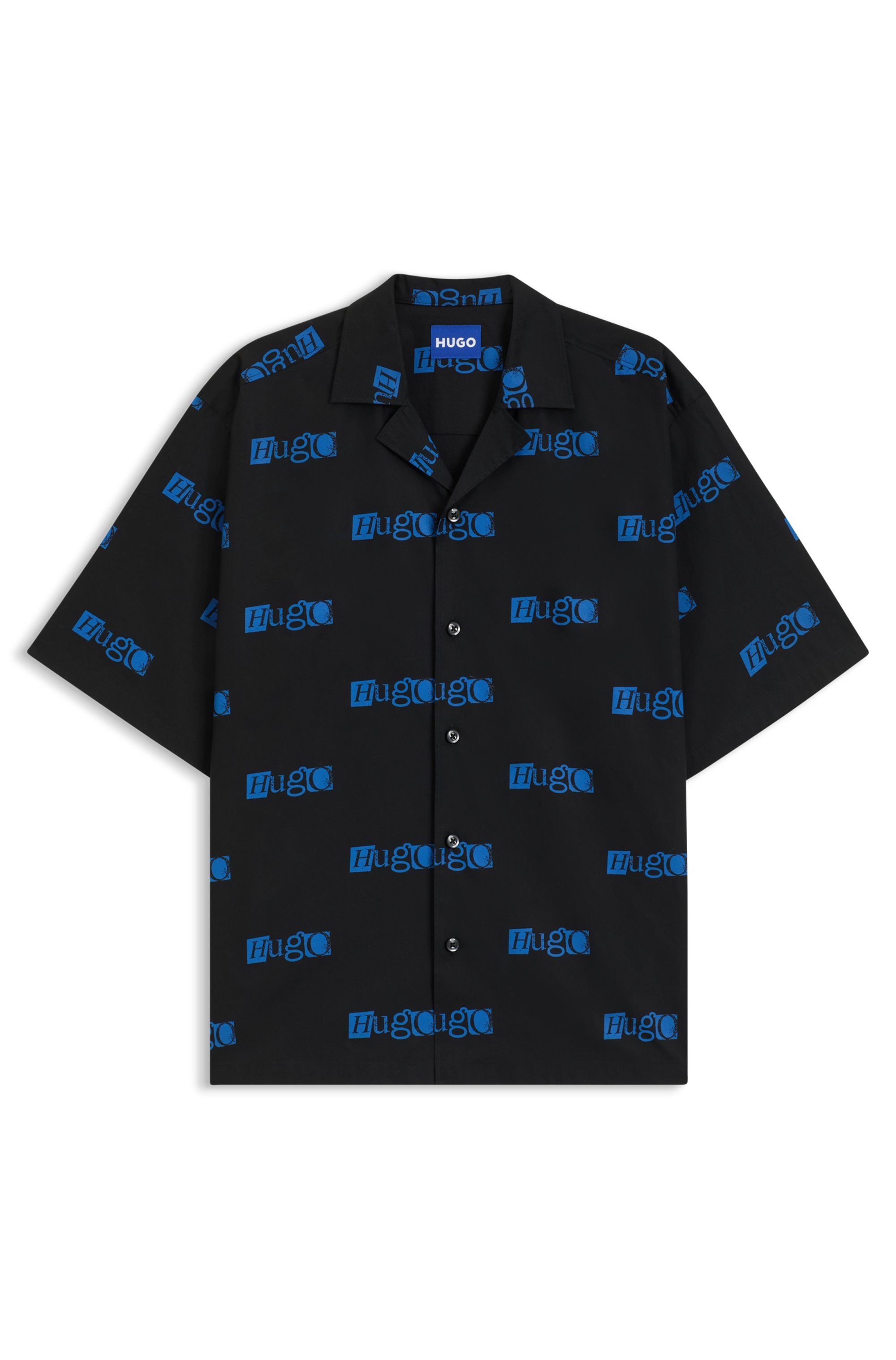 HUGO Blue Kurzarmhemd »Eligino«, mit Hugo-Logo-Print