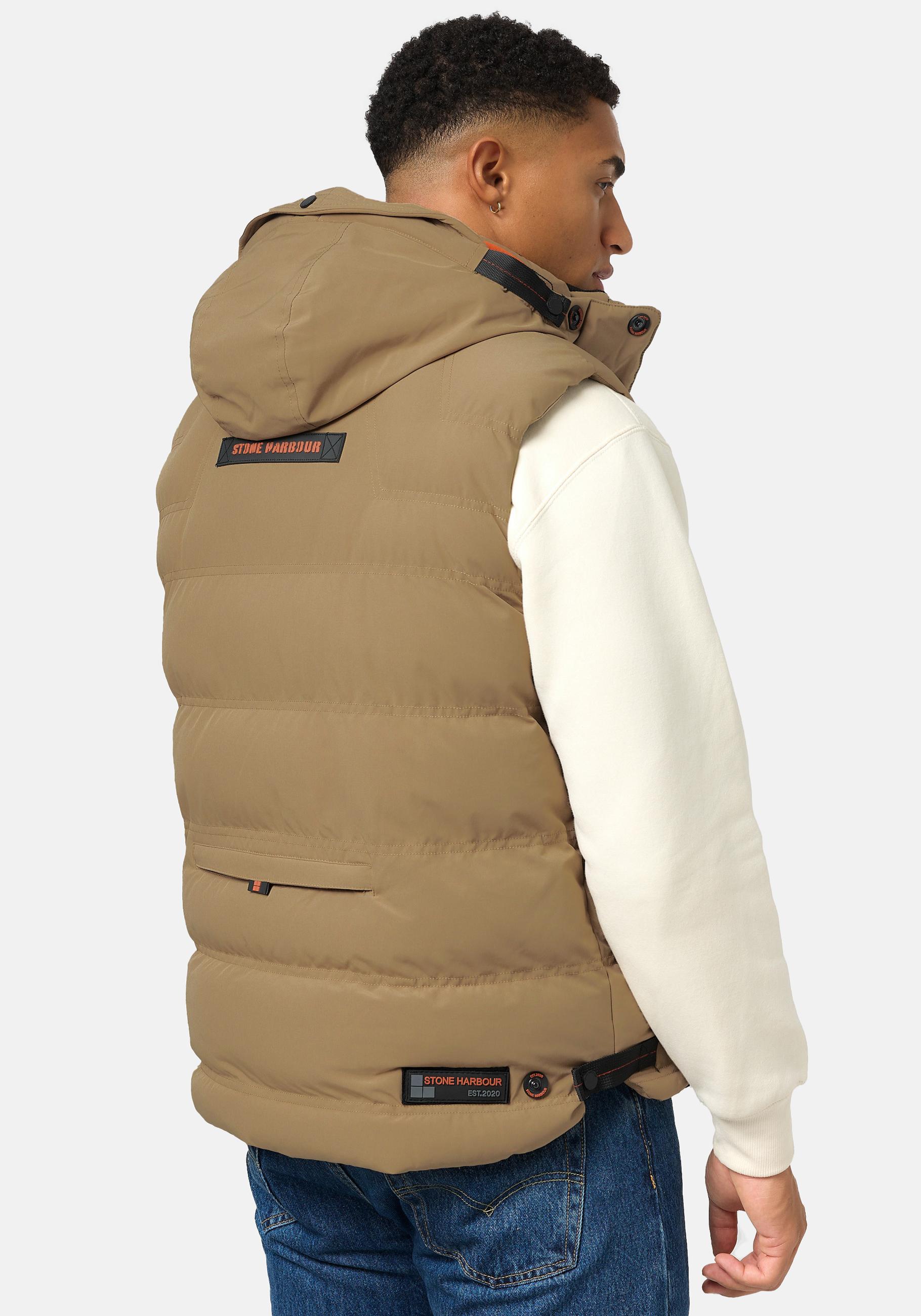 Thumbnail - Stone Harbour Steppweste "Egoor", Sportliche Outdoorweste mit abnehmbarer Kapuze