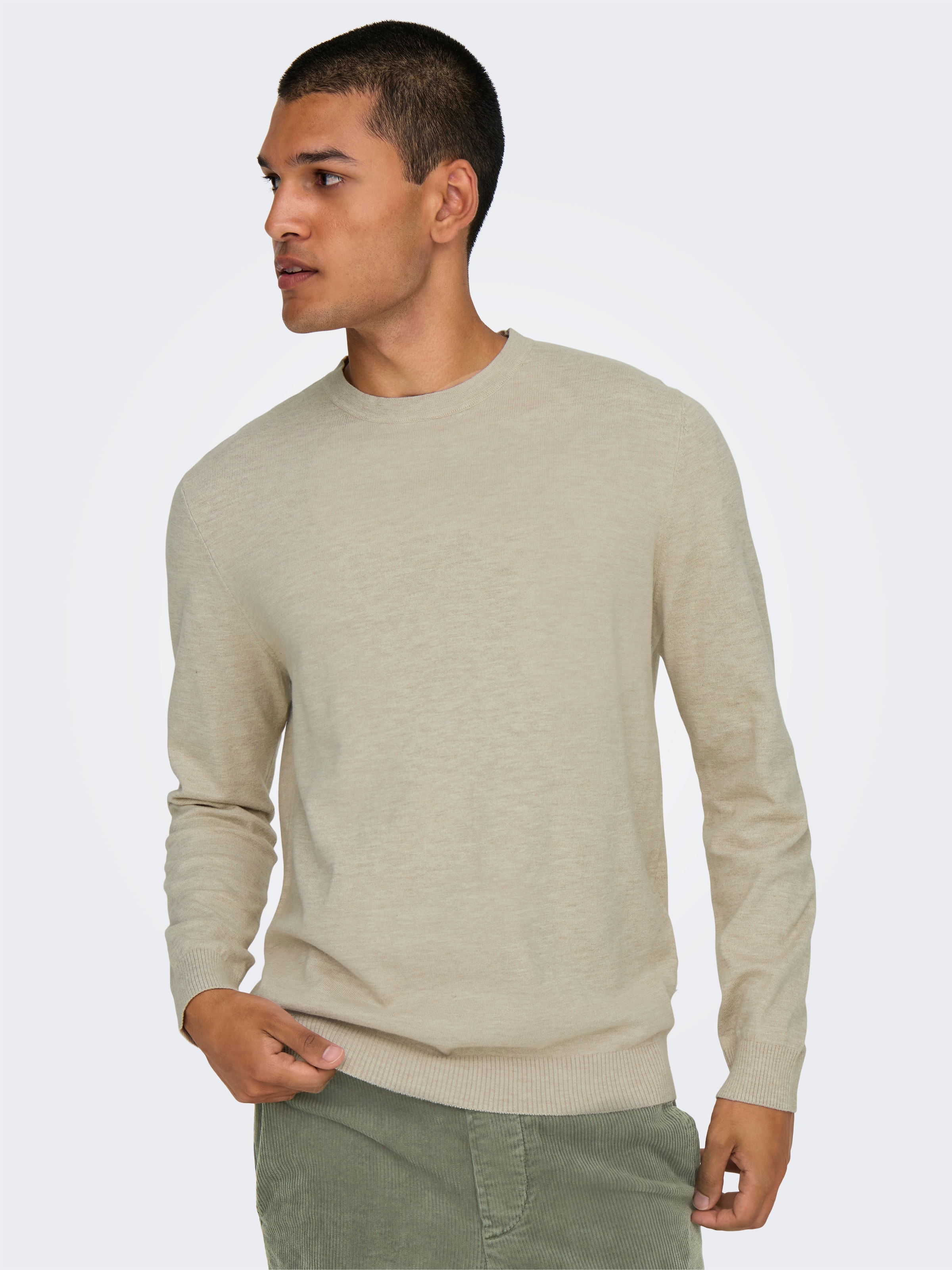 ONLY & SONS Strickpullover "ONSLOUI REG 12 MEL CREW KNIT NOOS" günstig online kaufen