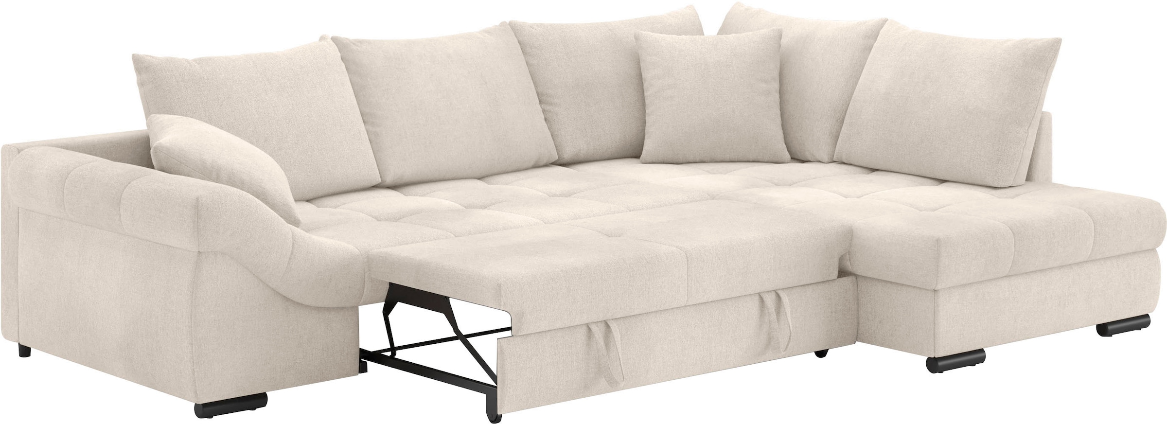 Mr. Couch Ecksofa »Allegro, L-Form«, mit Hochschläfer-Bettauszug, wahlweise mit Kaltschaum