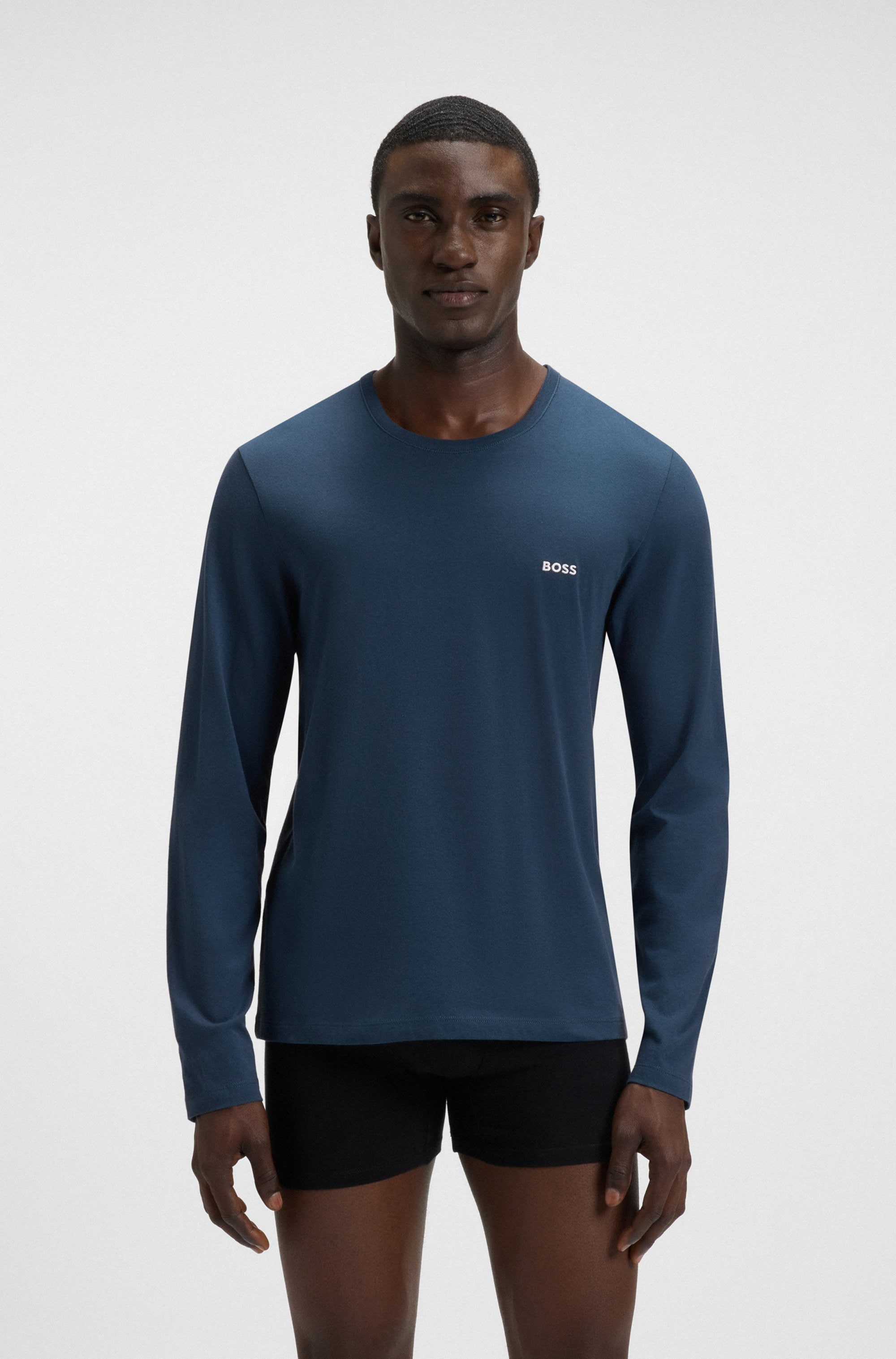 BOSS Langarmshirt »longsleeve-Shirt R-Neck Classic COTTON 3pcs/pack«, (3 tlg.), mit BOSS Logo-Schriftzug
