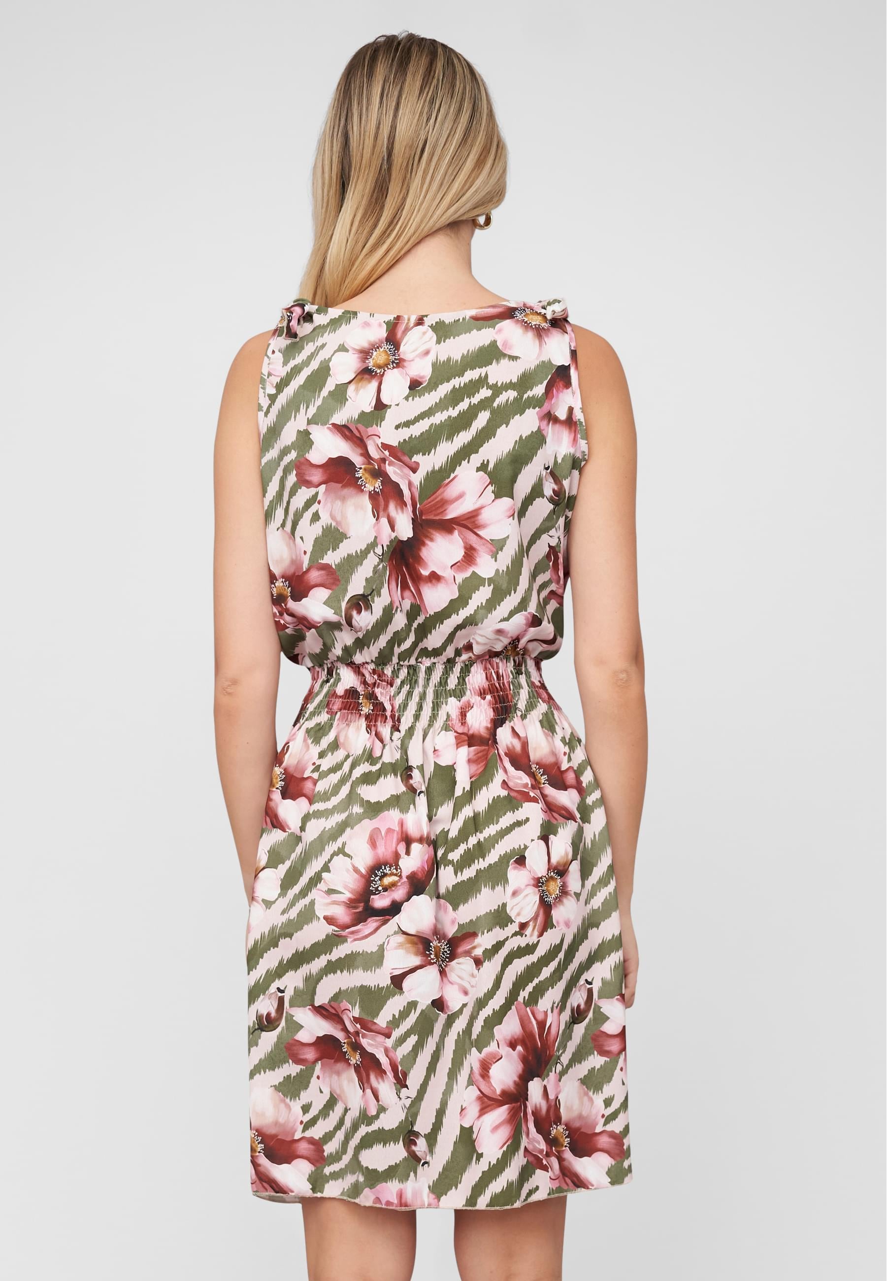 CLOUD 5IVE Shirtkleid »CLOUD 5IVE Dress with buttons and knot details flower print«, (1 tlg.)