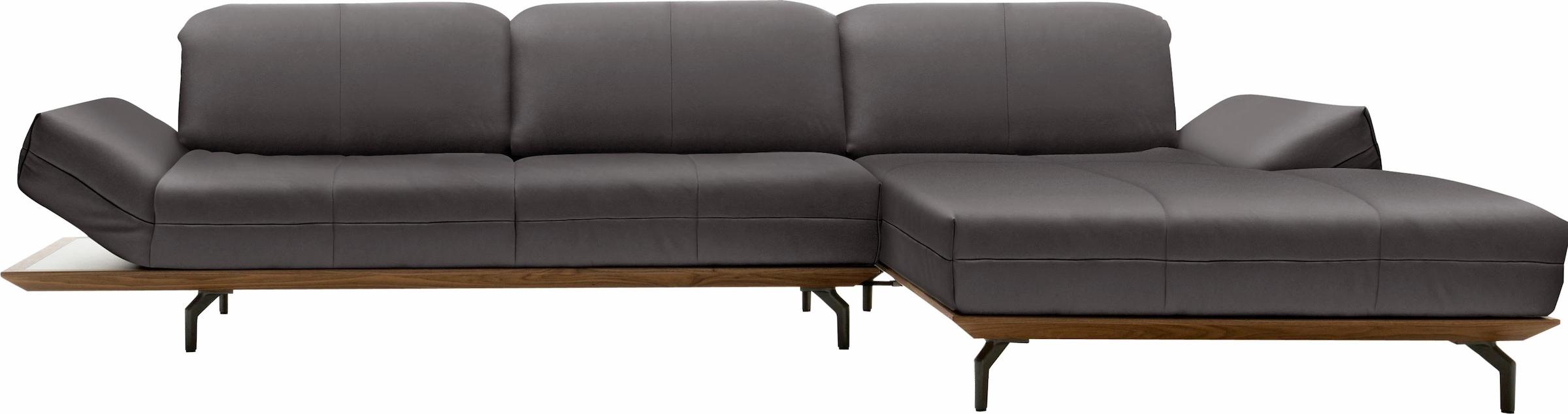 hülsta sofa Ecksofa »hs.420«, in 2 Qualitäten, Holzrahmen in Eiche Natur oder Nußbaum, Breite 313 cm
