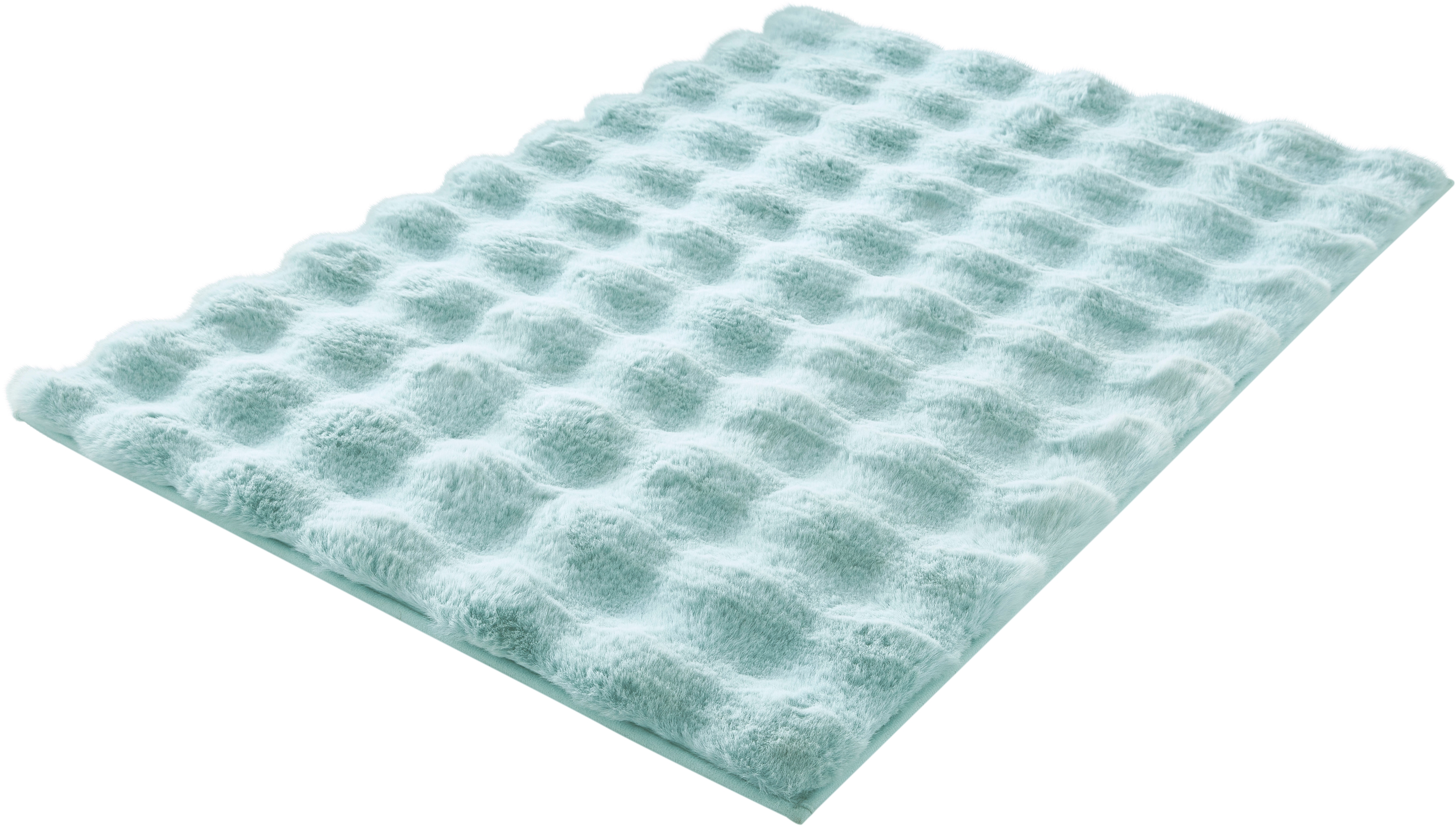 Kleine Wolke Badematte "Cloud, Badvorleger, Badezimmer Teppich" Höhe 28 mm rutschhemmend beschichtet fußbodenheizungsgeeignet Badteppich, Uni Farben, Hoch-Tief Effekt, besonders weich