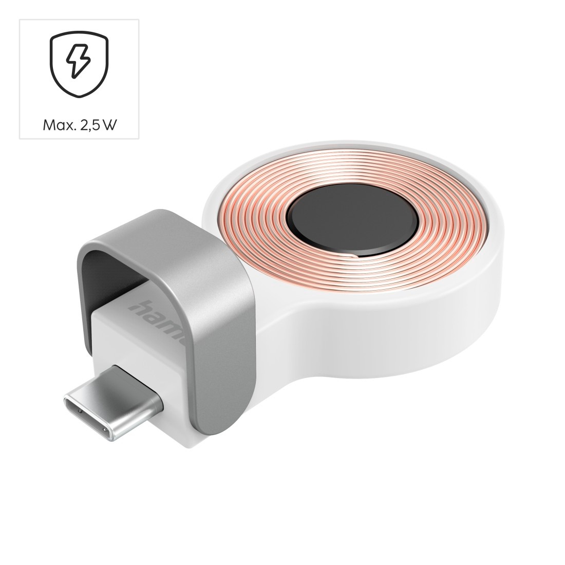 Hama USB-Ladegerät »Kabelloses Ladegerät für Apple Watch, mit USB-C Anschluss«, (1 St.), Wireless Charger, Magnetische Ausrichtung, Schnellladegerät