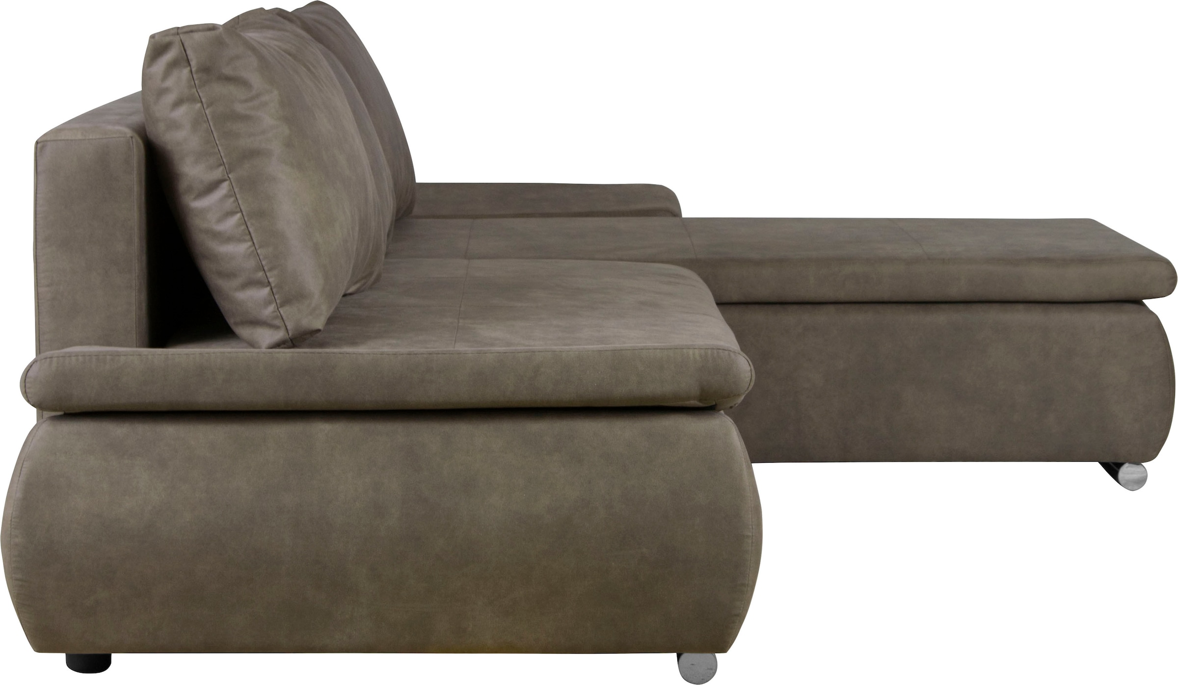 Home affaire Ecksofa »Acra L-Form«, mit Bettfunktion und Bettkasten, in Mattenoptik