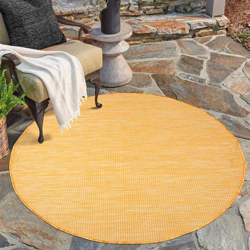 Carpet City Outdoorteppich "PALM2778" rund 5 mm Höhe Wetterfest & UV-bestän günstig online kaufen
