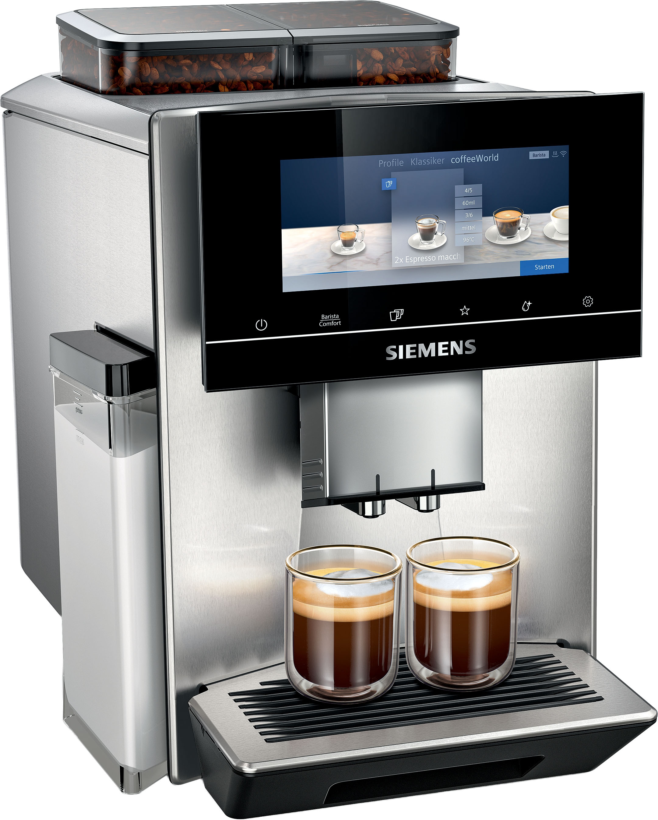 SIEMENS Kaffeevollautomat "EQ900 TQ907D03, intuitives 6,8" TFT-Display, 2 B günstig online kaufen