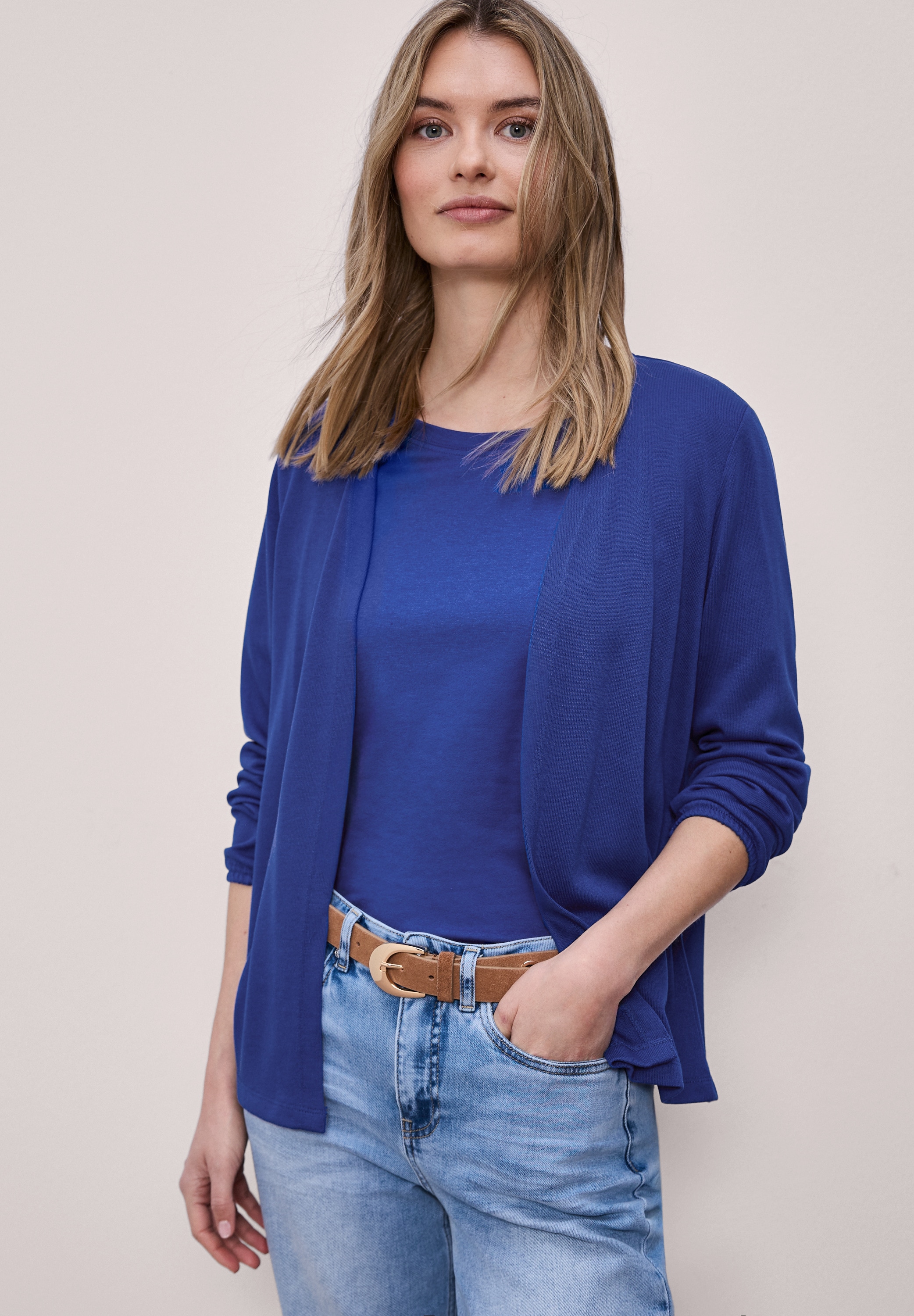 STREET ONE Cardigan bestehend aus einem Materialmix