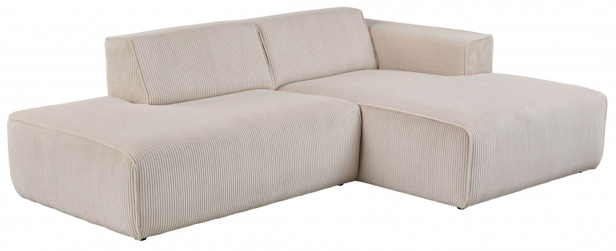 andas Ecksofa »Noord«, mit Kedernaht, Breite 227 cm, Cord, Struktur