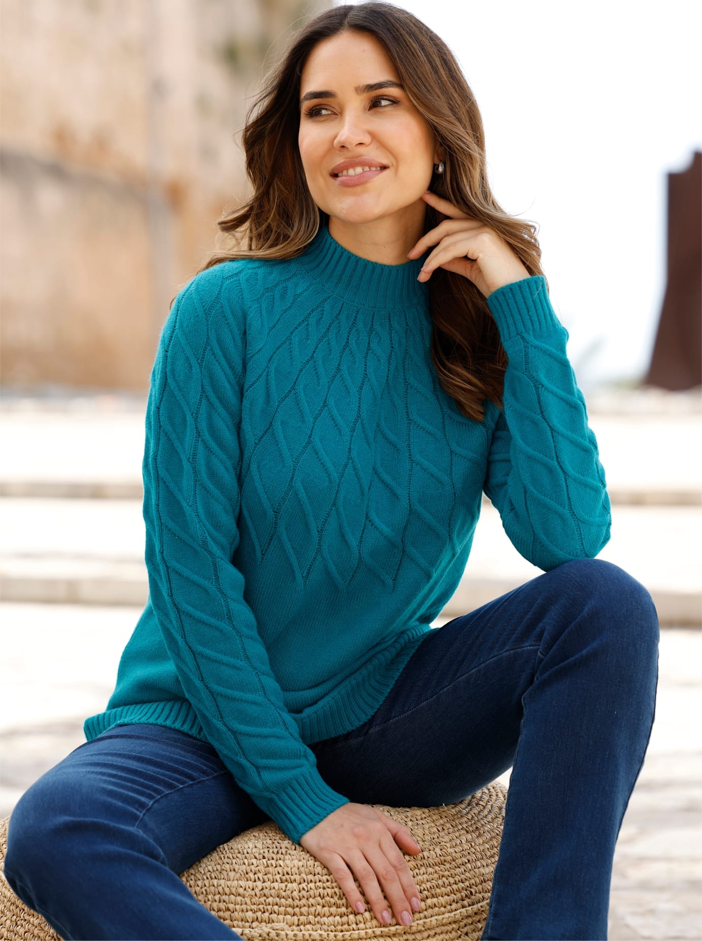 Classic Basics Stehkragenpullover "Langarm-Pullover"