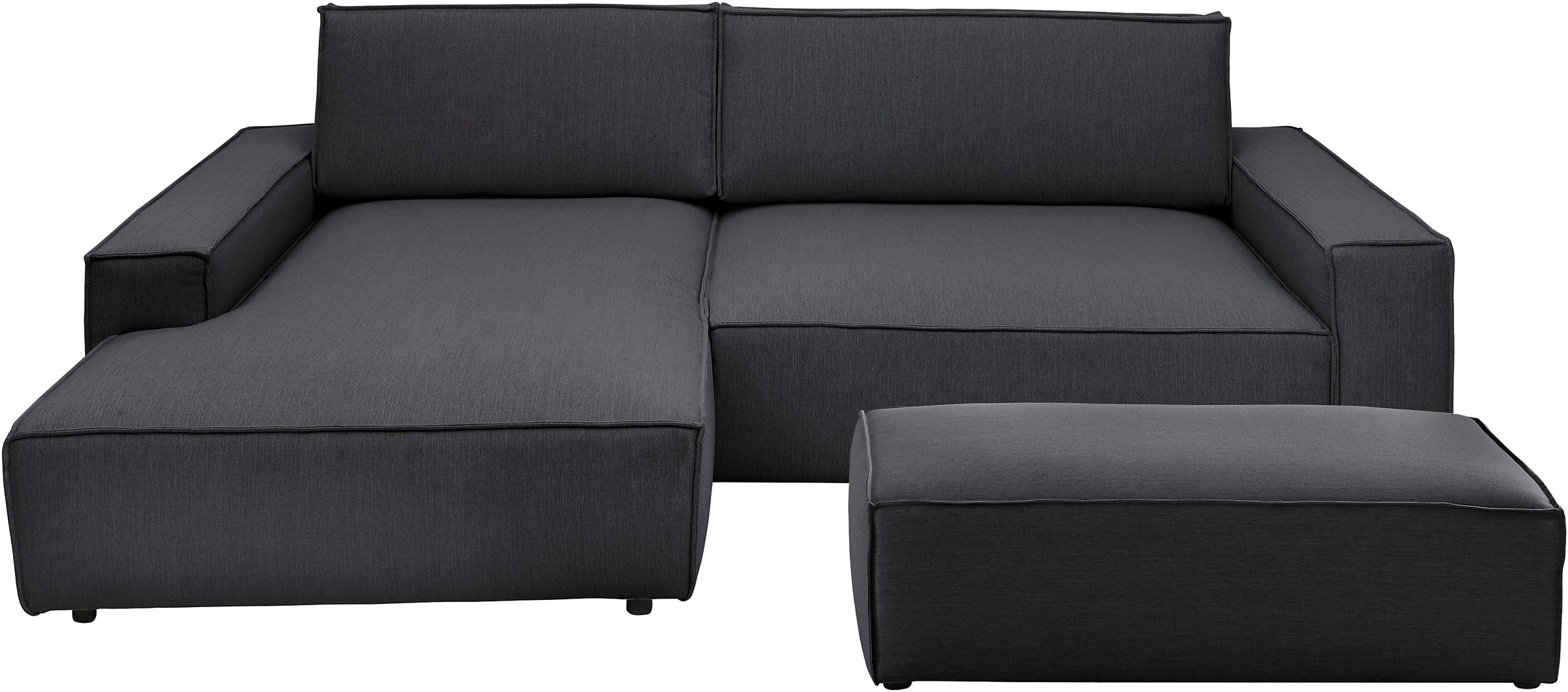 Home affaire Polsterecke »NEU: SHERWOOD XXL tief, L-Form mit Schlaffunktion, Big-Sofa mit Hocker«, (Set, 2 St.), stellbar zum Schlafsofa (Krokodilverbinder), Cord, Leinenoptik