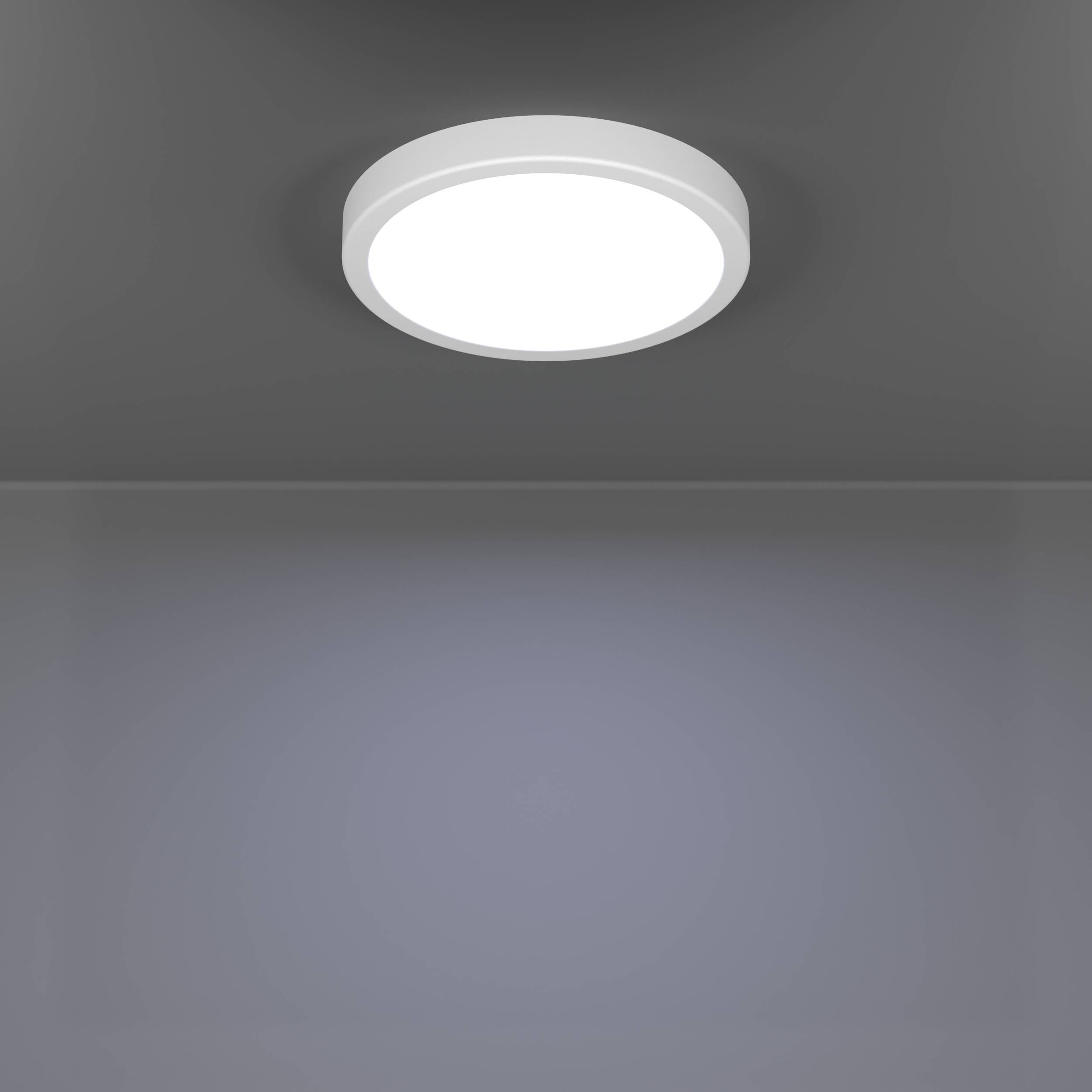 EGLO Aufbauleuchte »Fueva 6-Z Deckenlampe, ZigBee, App und Sprachsteuerung, Badlampe, IP44« LED-Modul 1 Stk. Kaltweiß | RGB Aufbauleuchte - H2,5 x Ø21,1 cm - weiß - 11,2W inkl.