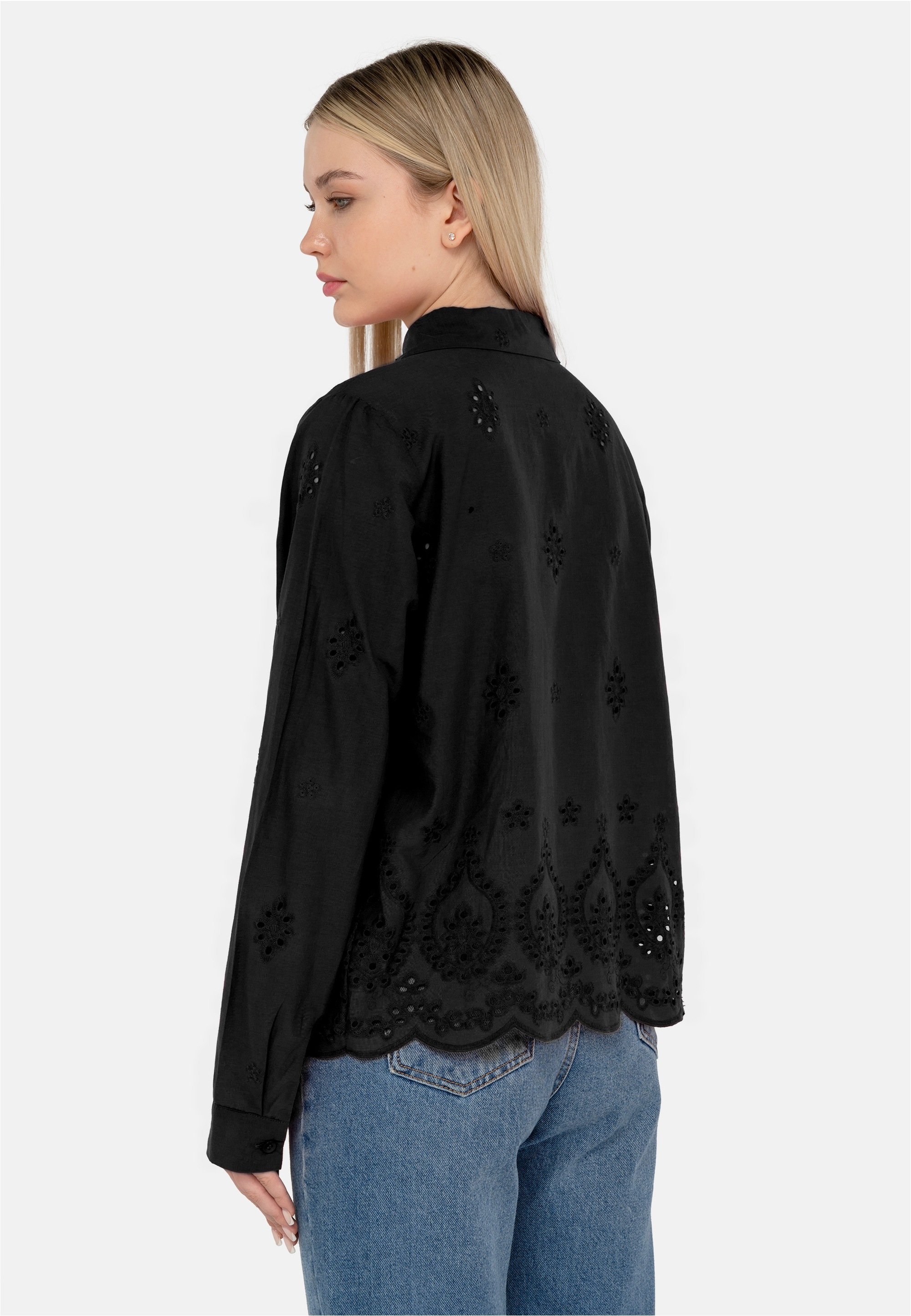 freshlions Klassische Bluse »Kate«, mit luftigem Lochmuster