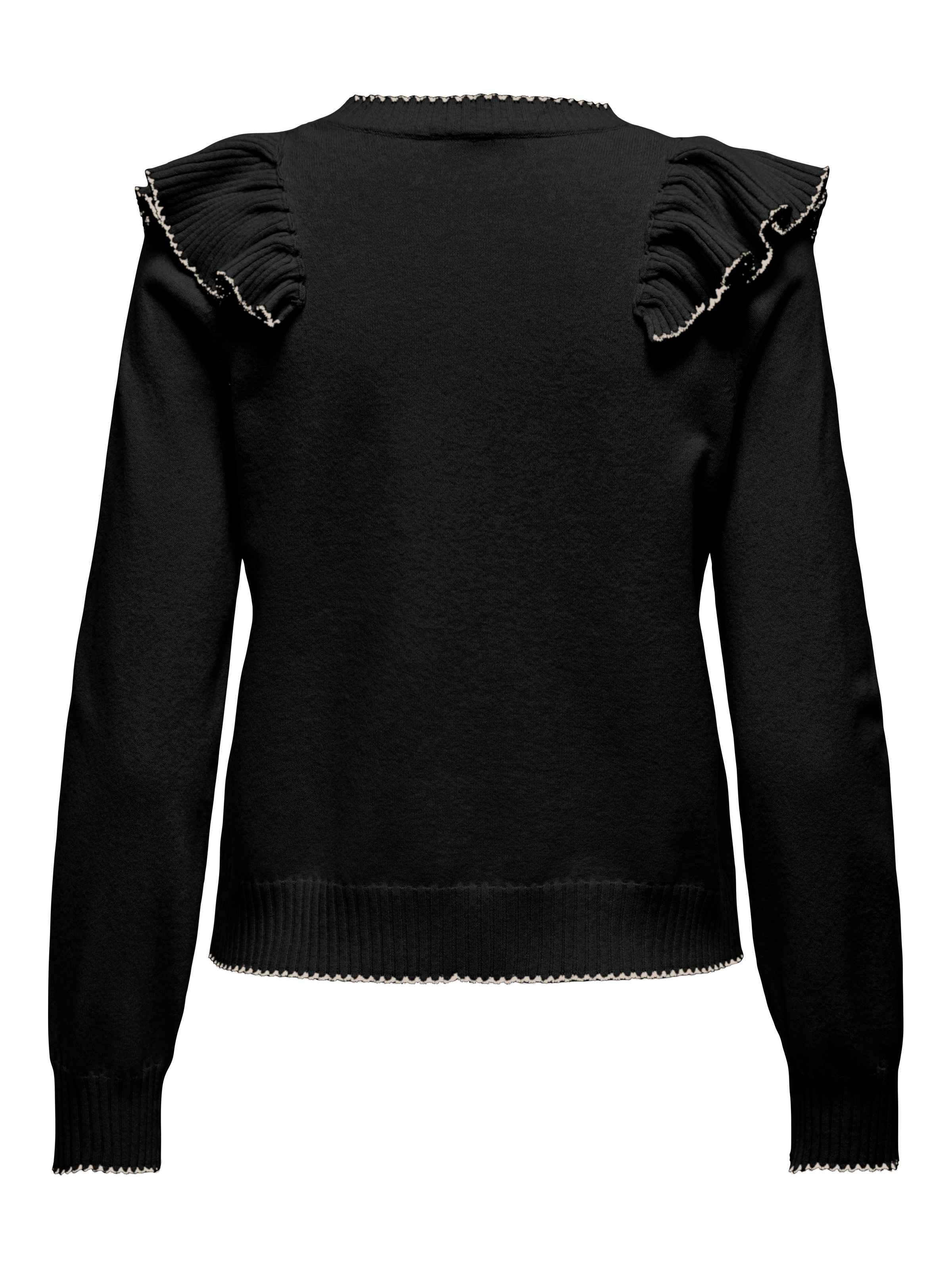 ONLY Strickpullover "ONLAMA LIFE LS O-NECK RUFFLE CC KNT" günstig online kaufen