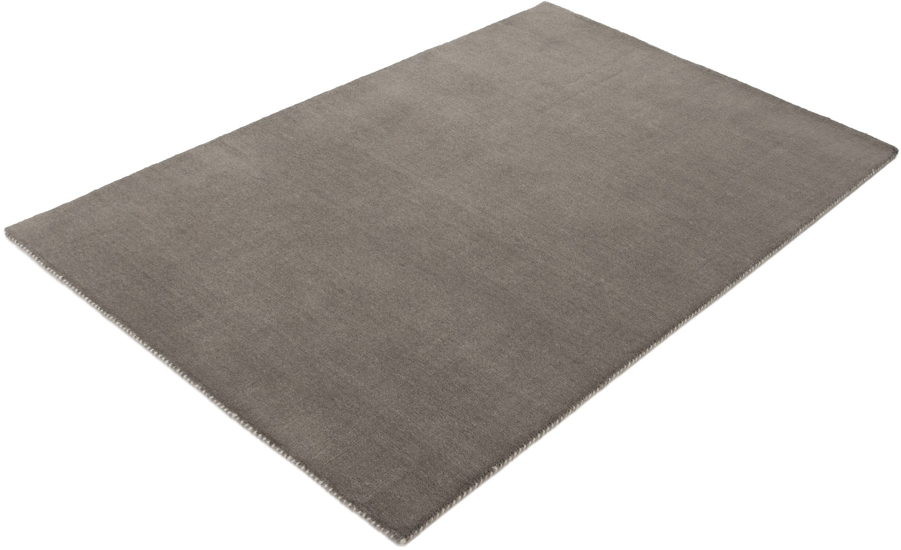 carpetfine Wollteppich »Gabbeh Lola Uni«, rechteckig, 14 mm Höhe, mit natürlichem Pflanzenmaterial von Hand gewebt, auch in Rund