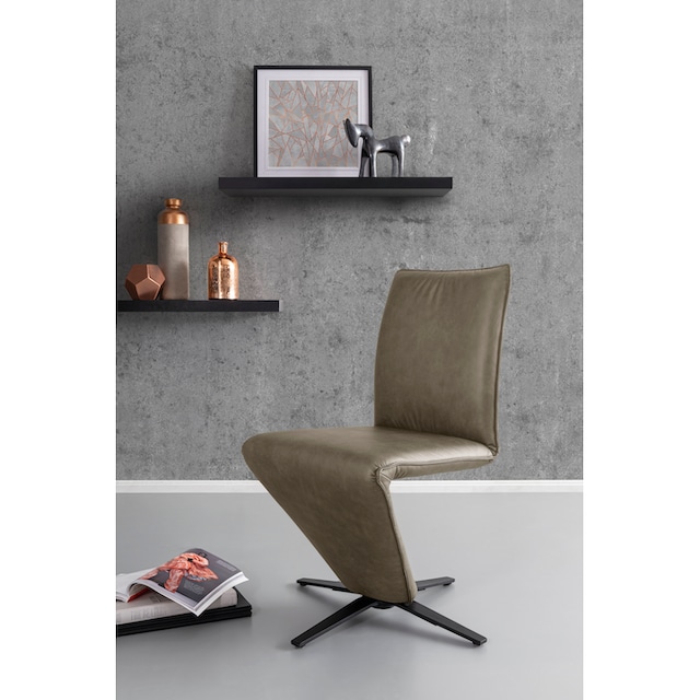 K+W Komfort & Wohnen Drehstuhl »Deseo II«, Leder CLOUD, Stuhl mit federnder  Sitzschale, Sternfuß in Metall schwarz Struktur | BAUR